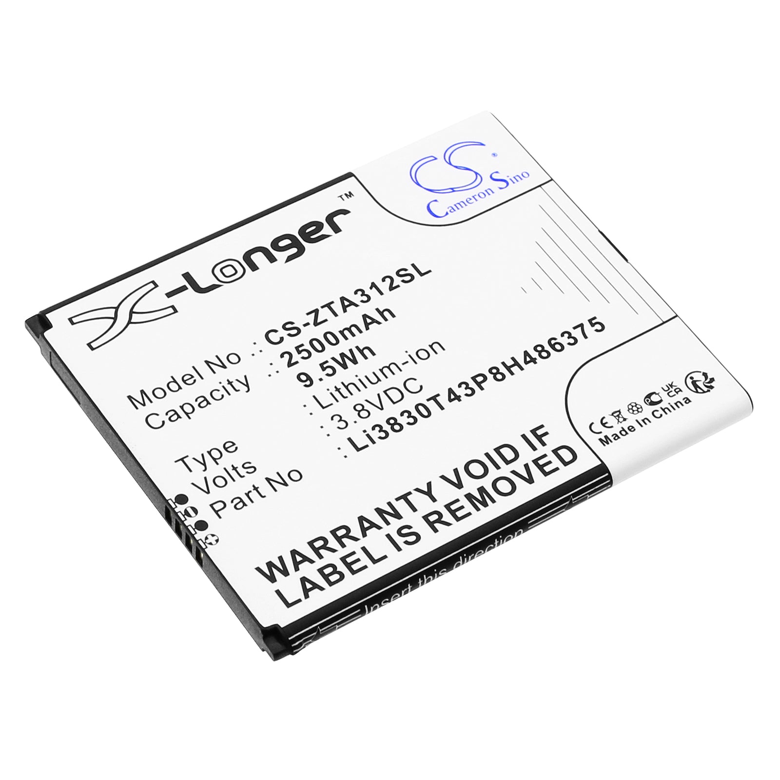 Li - ion, Mobile, SmartPhone Battery fits Zte Blade A31 2021, 3.8V, 2500mAh - Batterybuyer.ca