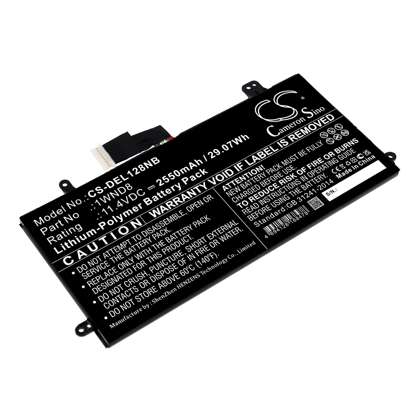 Li-ion Notebook Battery fits Dell, Latitude 12 5285, Latitude 5285 11.4V, 2550mAh Notebook & Laptop Cameron Sino Technology Limited