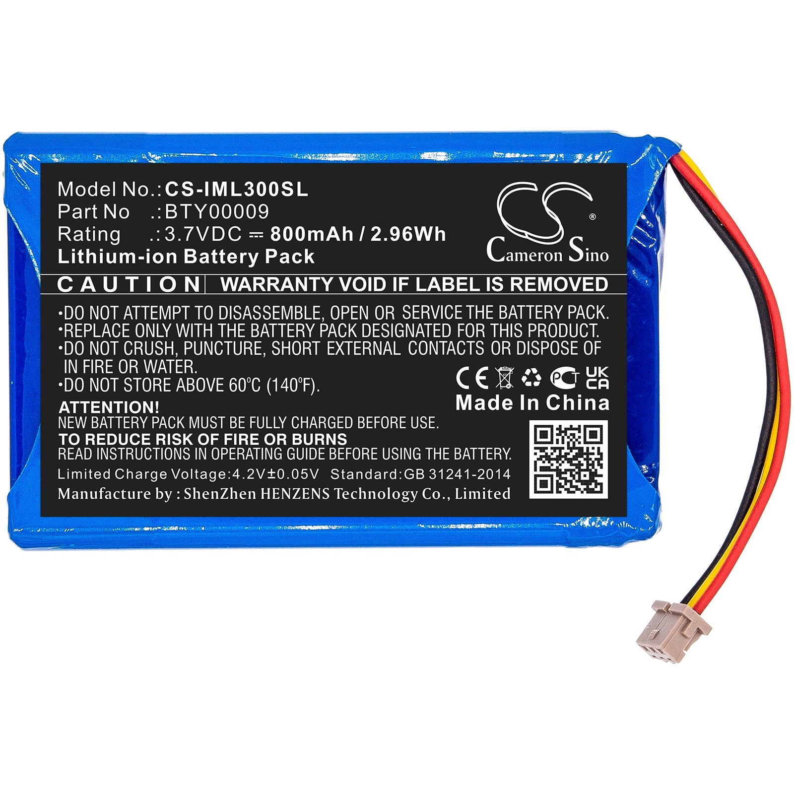 Li-ion, Payment Terminal Battery fits Ingenico Lec-v03.00-0242, Vital Act 3s, 3.7V, 800mAh Payment Terminal Cameron Sino Technology Limited