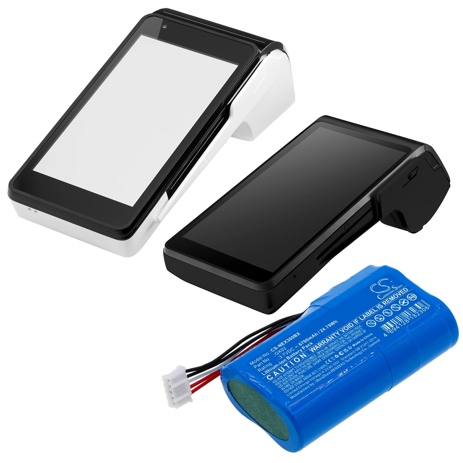Li-ion, Payment Terminal Battery fits Nexgo N3, N5, 3.7V, 6700mAh Payment Terminal Cameron Sino Technology Limited