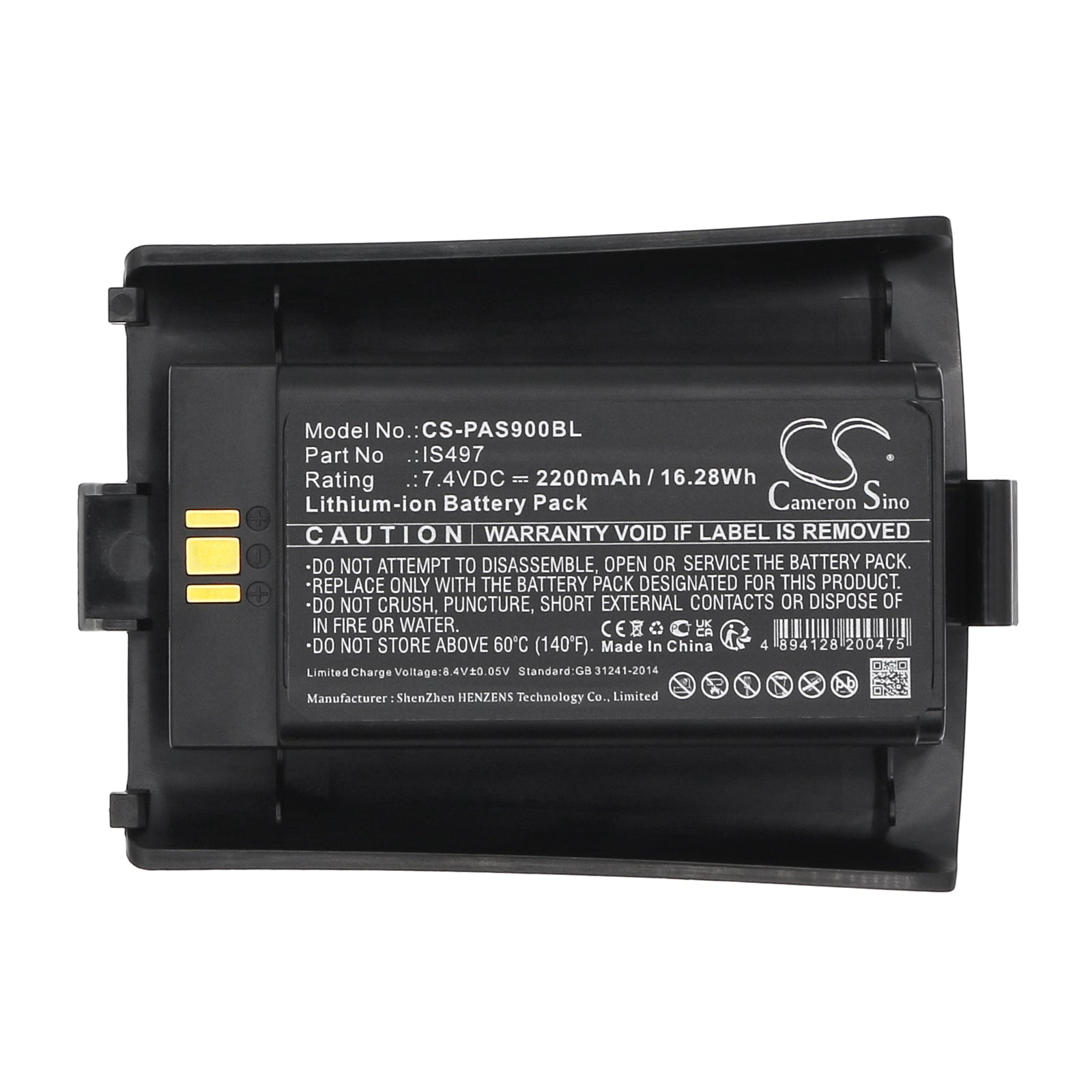 Li-ion, Payment Terminal Battery fits Pax S90, 7.4V, 2200mAh Payment Terminal Cameron Sino Technology Limited