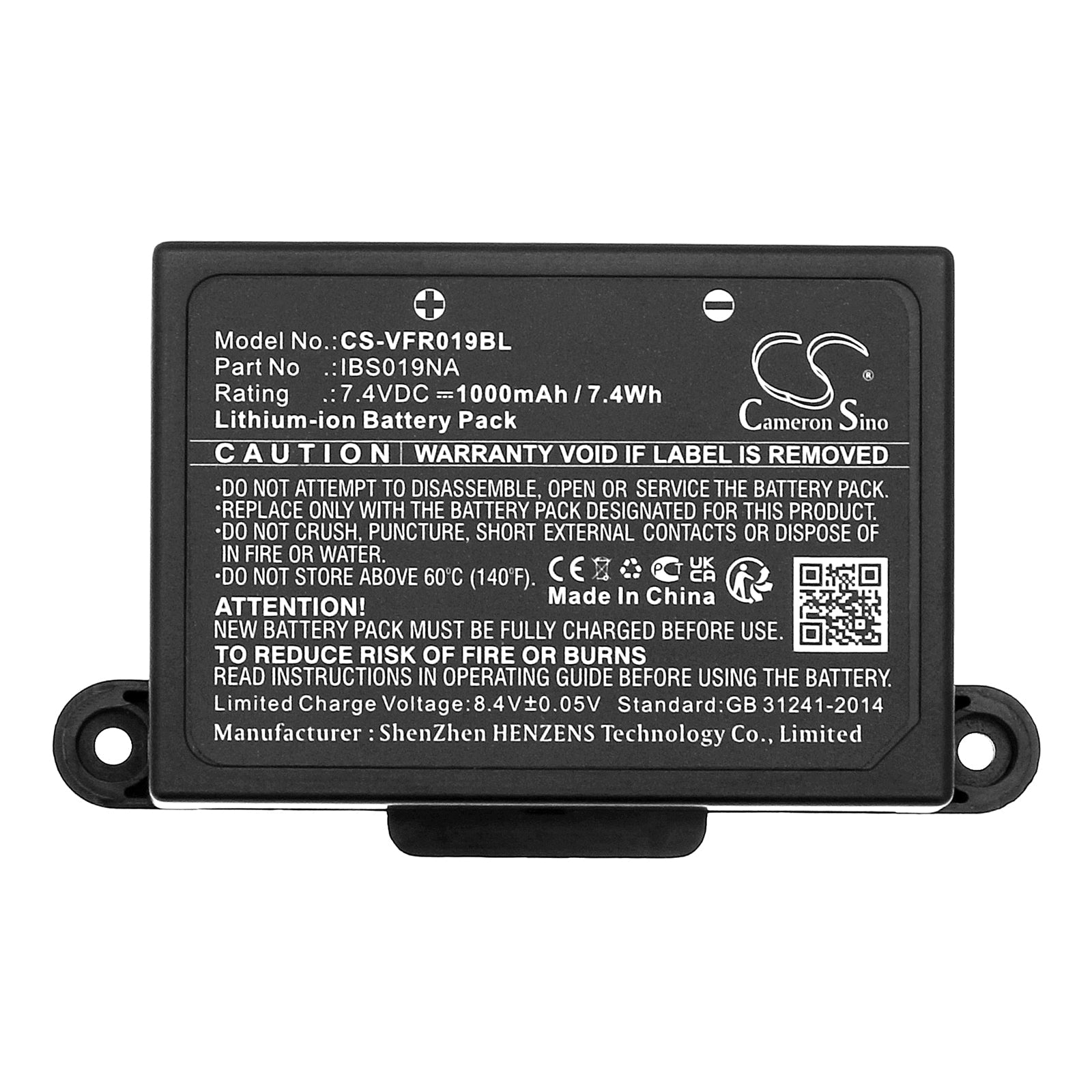 Li-ion, Payment Terminal Battery fits Verifone Ibs019na, 7.4V, 1000mAh Payment Terminal Cameron Sino Technology Limited
