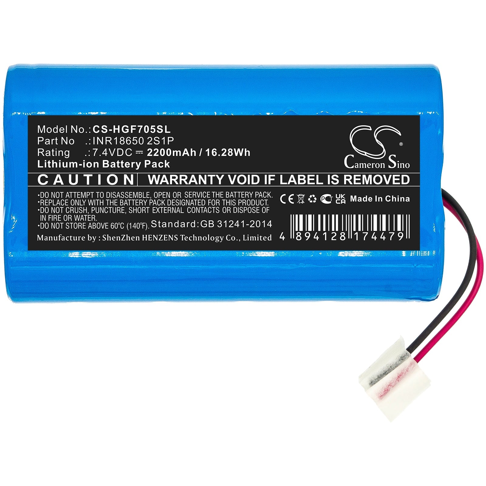 Li-ion, Personal Care Battery fits Chi Escape Gf7054, 7.4V, 2200mAh Personal Care Cameron Sino Technology Limited