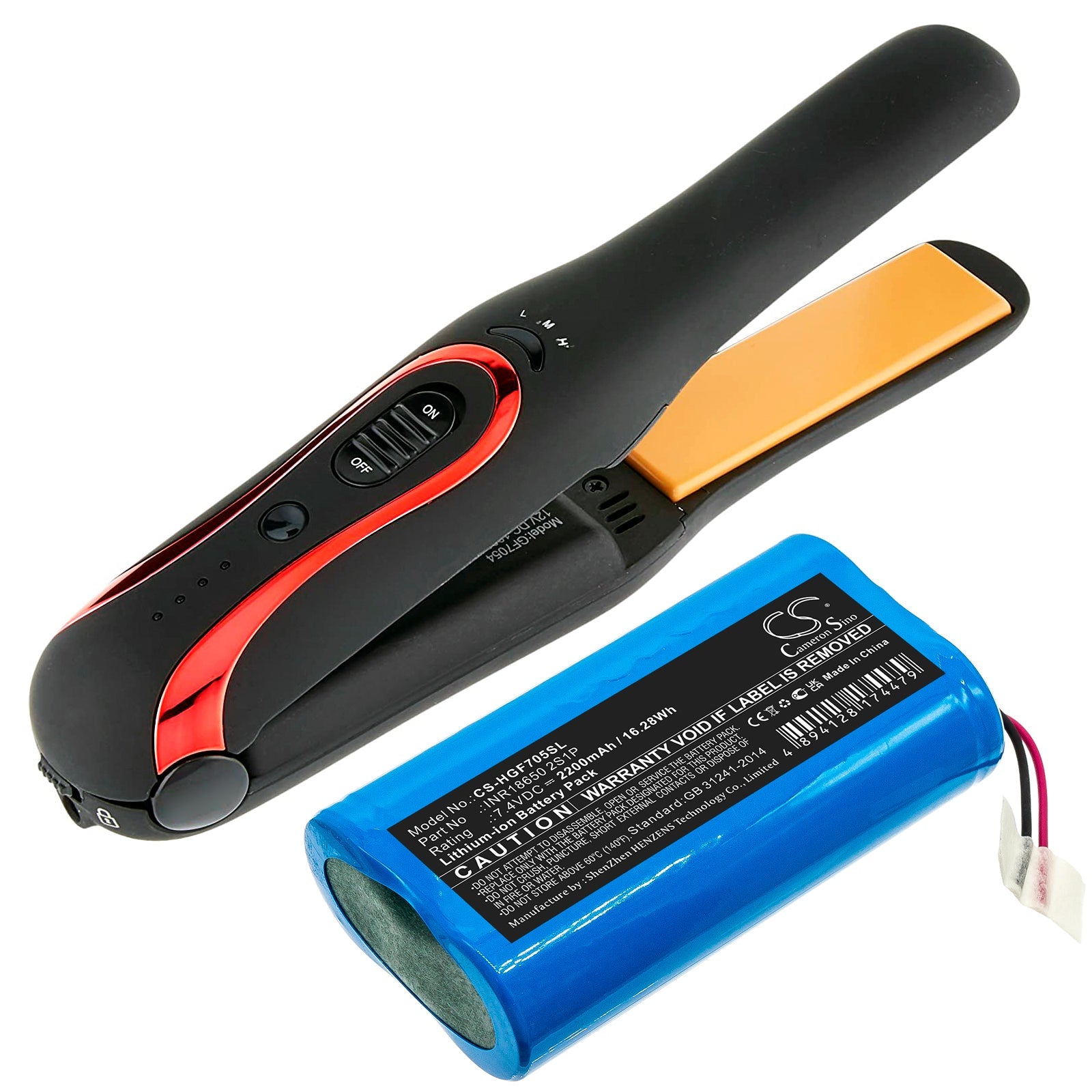 Li-ion, Personal Care Battery fits Chi Escape Gf7054, 7.4V, 2200mAh Personal Care Cameron Sino Technology Limited