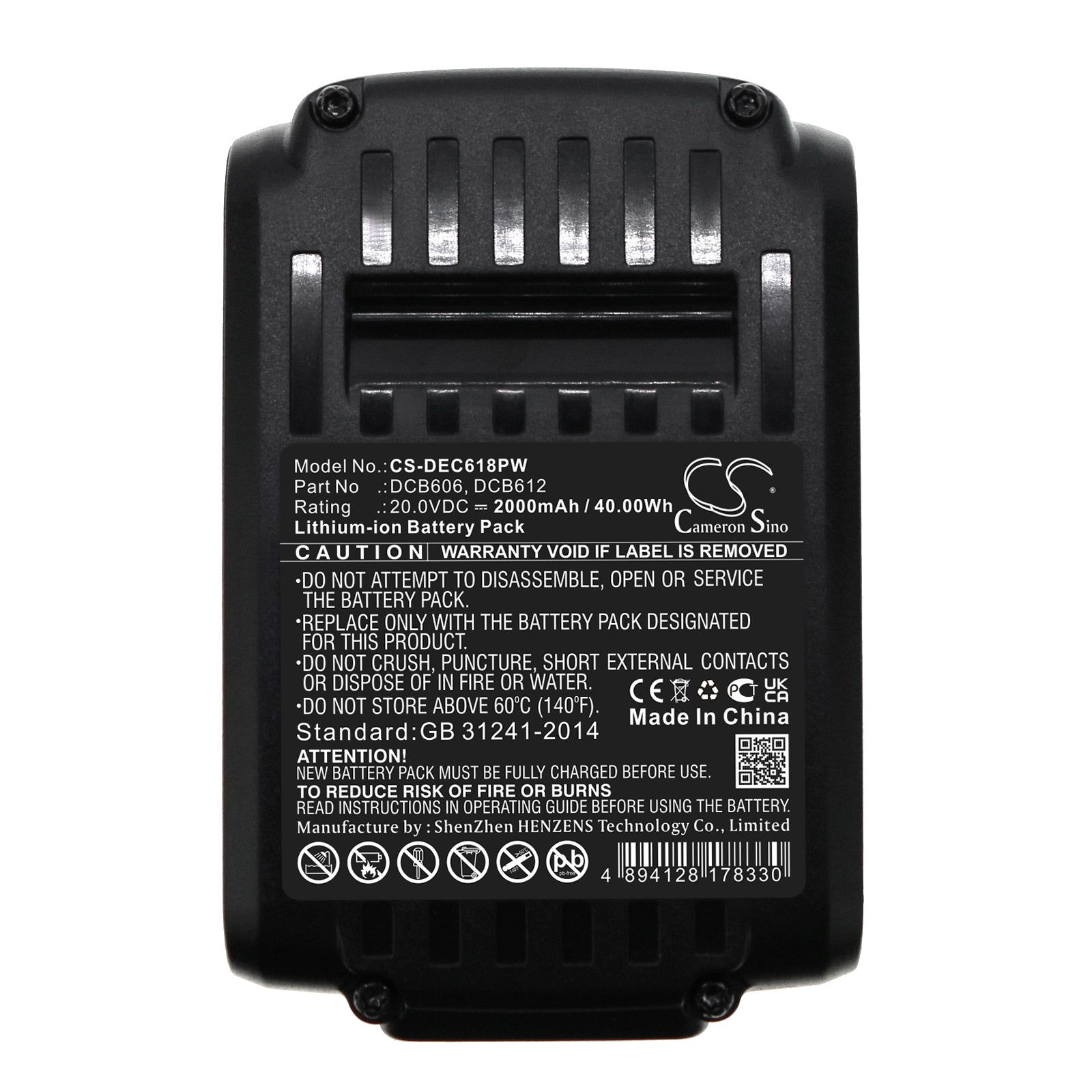 Li-ion, Power Tools Battery fits Dewalt 120v Max, 12v Max Li-ion, 20.0V, 2000mAh Power Tools Cameron Sino Technology Limited