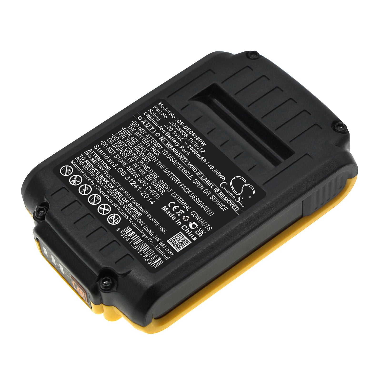 Li-ion, Power Tools Battery fits Dewalt 120v Max, 12v Max Li-ion, 20.0V, 2000mAh Power Tools Cameron Sino Technology Limited