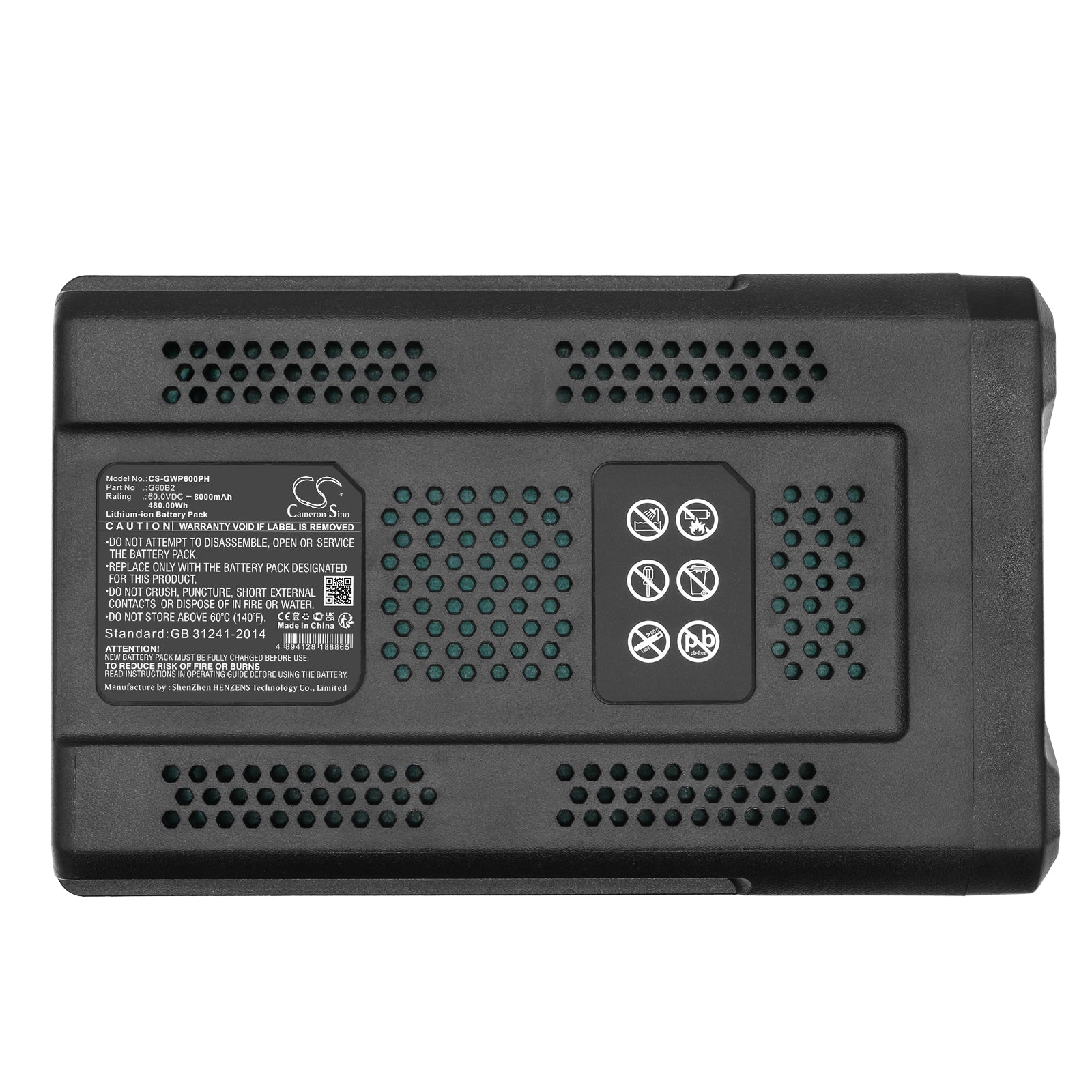 Li-ion, Power Tools Battery fits Greenworks Gd60ab, Gd60lt, 60.0V, 8000mAh Power Tools Cameron Sino Technology Limited