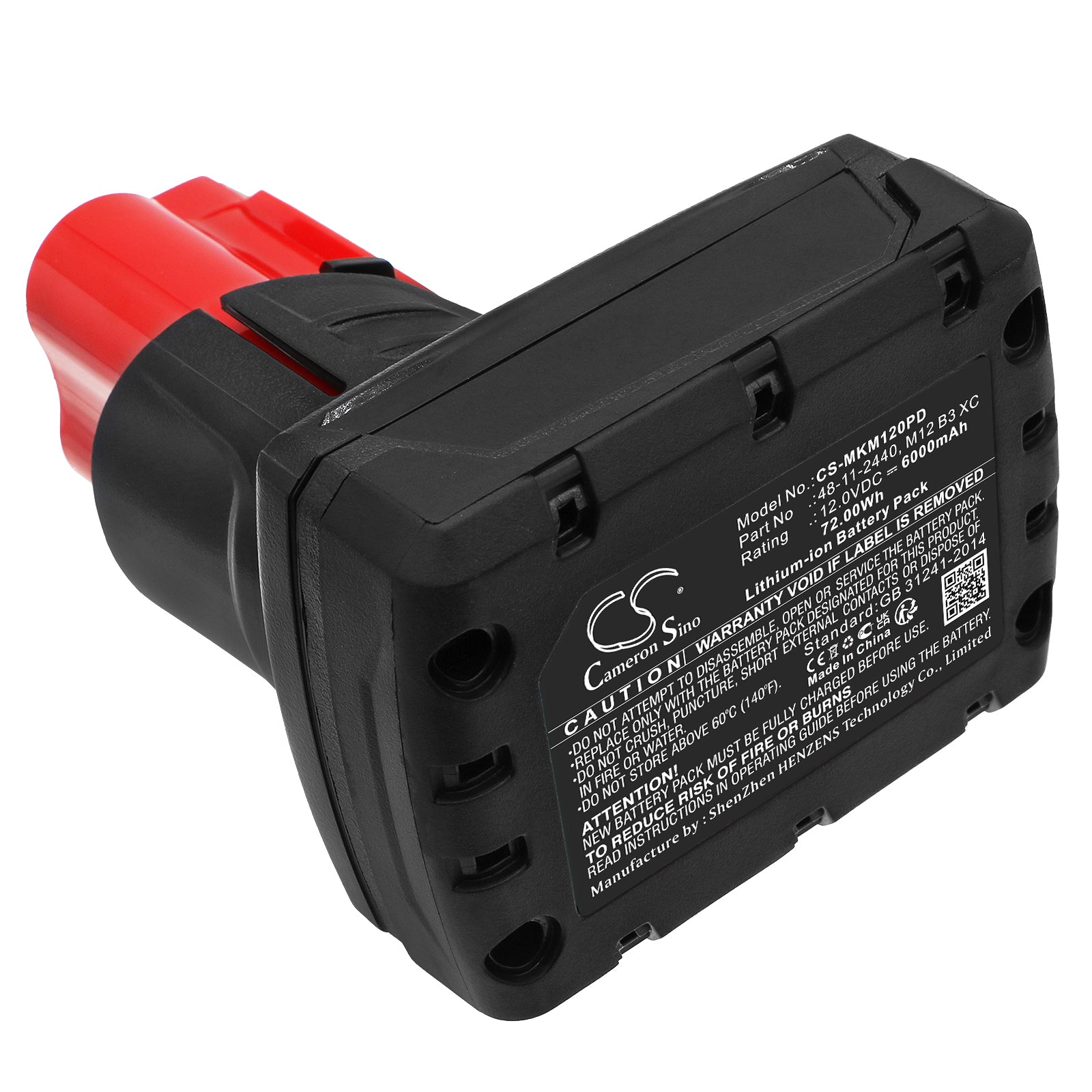 Li-ion, Power Tools Battery fits Milwaukee C12 Fm, C12 Hz, 12.0V, 6000mAh Power Tools Cameron Sino Technology Limited