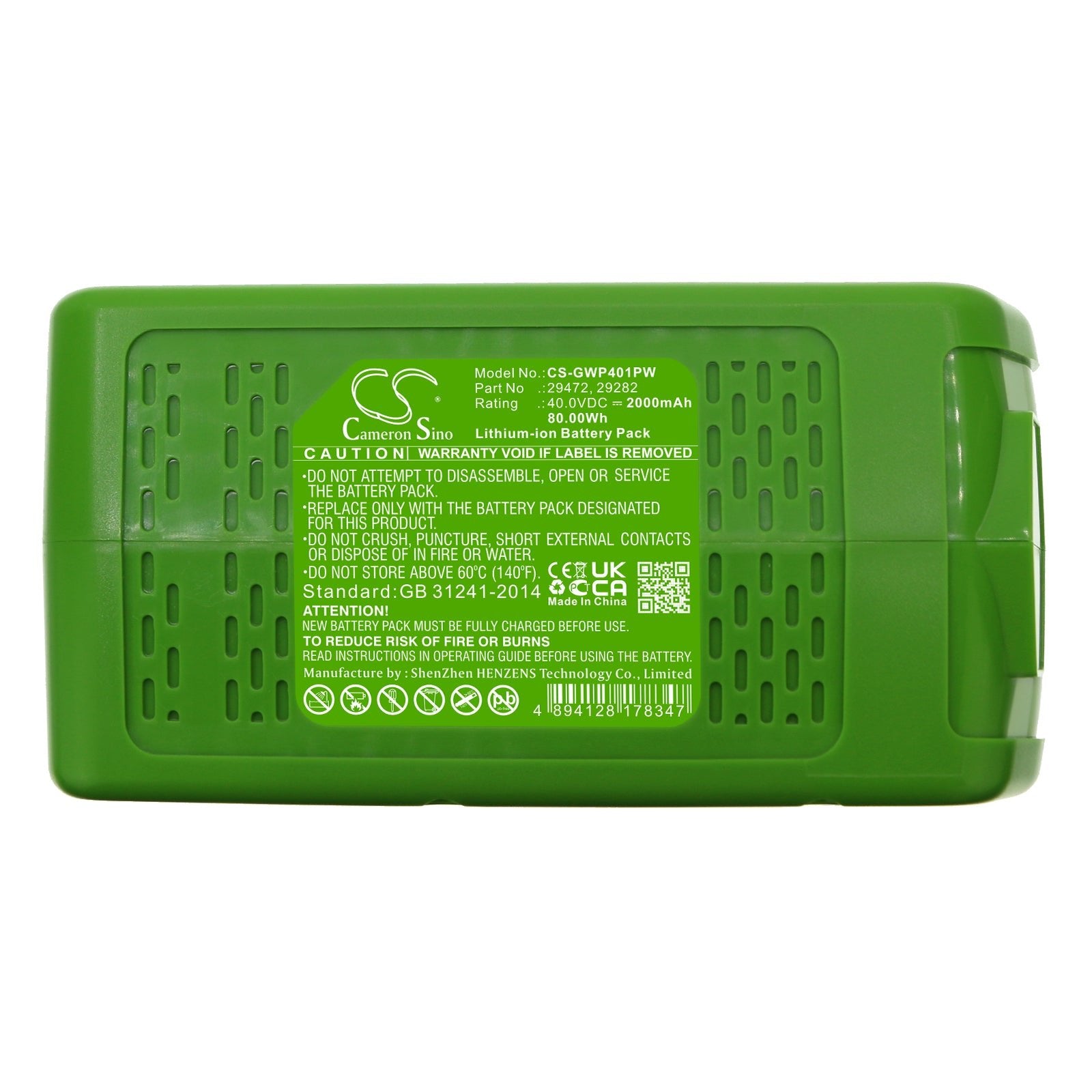 Li-ion, Power Tools Battery fits Powerworks 40v-system, P40gc, 40.0V, 2000mAh Power Tools Cameron Sino Technology Limited