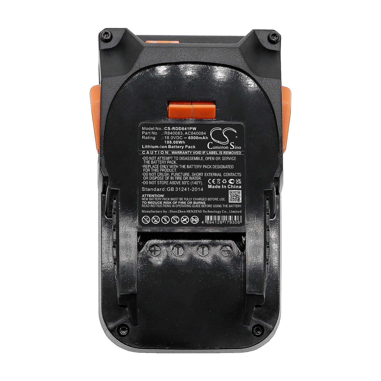 Li-ion, Power Tools Battery fits Ridgid 130383001, 130383025, 18.0V, 6000mAh Power Tools Cameron Sino Technology Limited