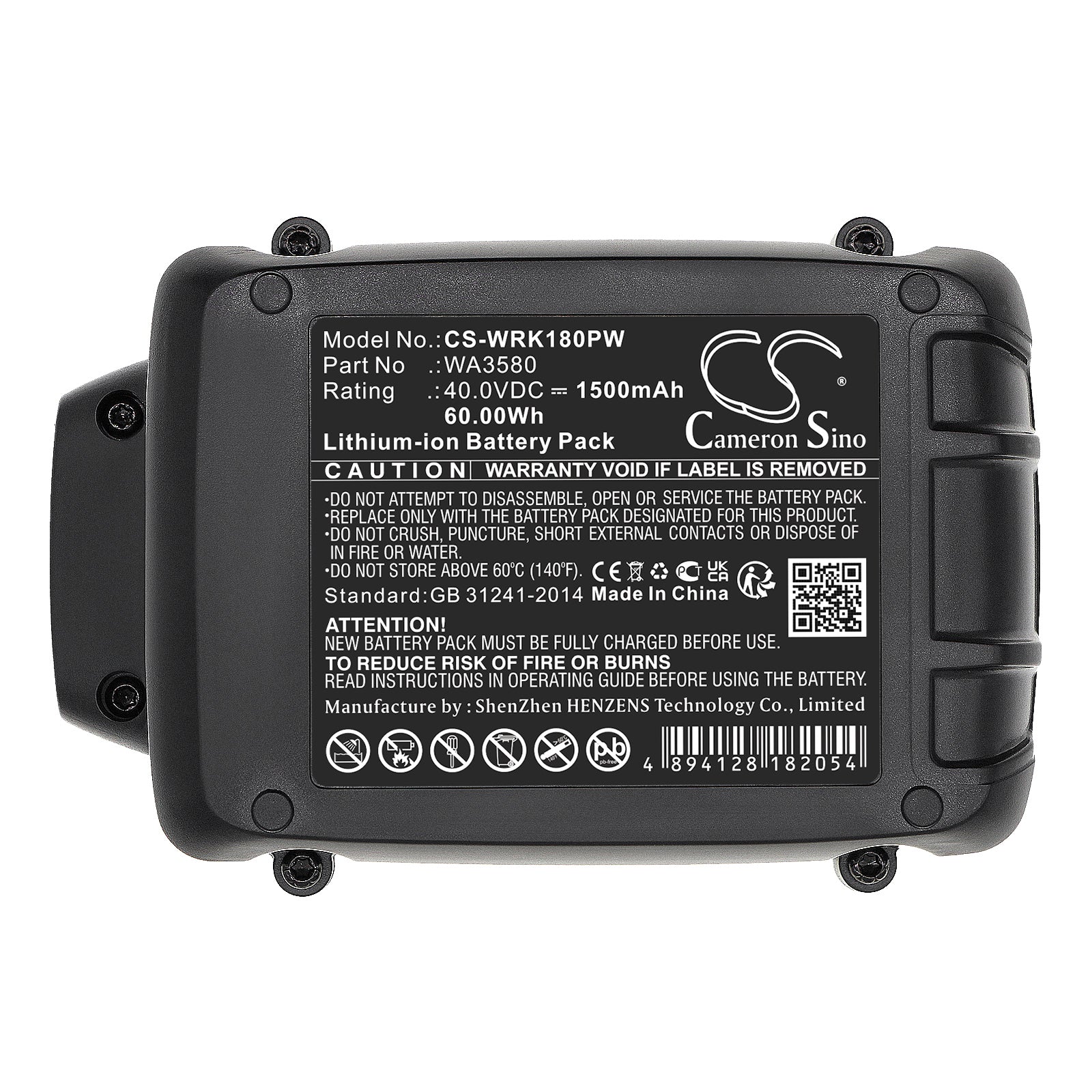 Li-ion, Power Tools Battery fits Worx Wa3747, Wa3877, 40.0V, 1500mAh Power Tools Cameron Sino Technology Limited