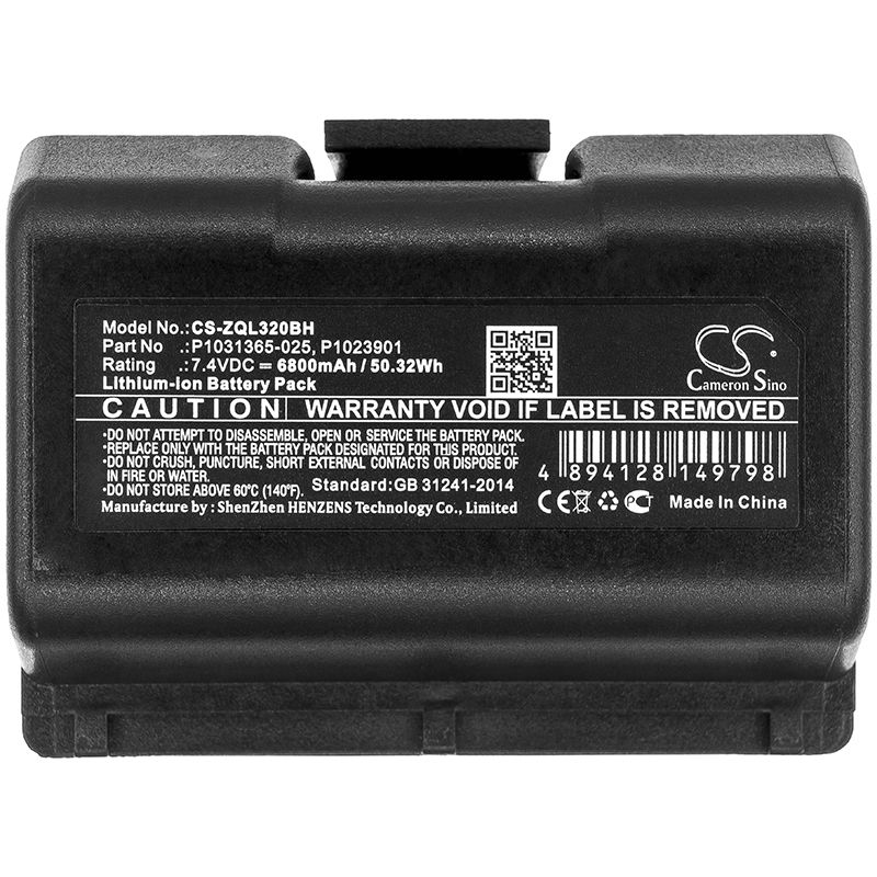 Li-ion Printer Battery fits Zebra, Qln220, Qln220hc 7.4V, 6800mAh Portable Printer Cameron Sino Technology Limited