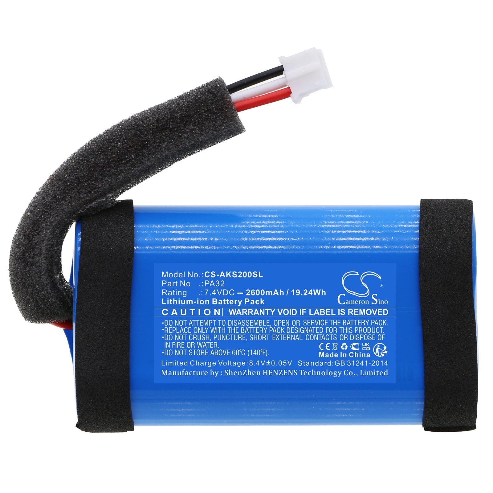 Li-ion, Speaker Battery fits Anker A3161, A3165, 7.4V, 2600mAh Speaker Cameron Sino Technology Limited