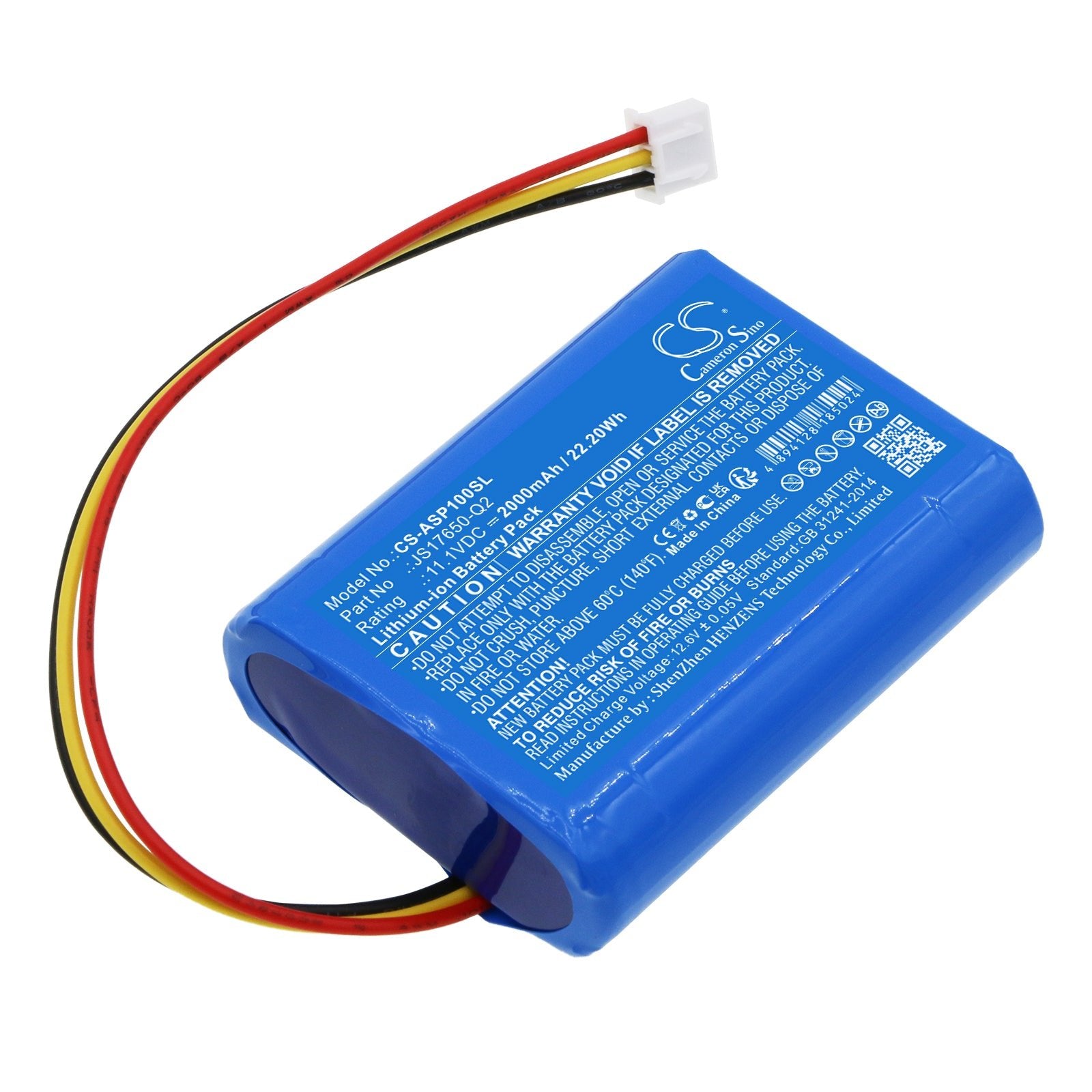 Li-ion, Speaker Battery fits Ar Awsbt10, Awsbt10bk, 11.1V, 2000mAh Speaker Cameron Sino Technology Limited