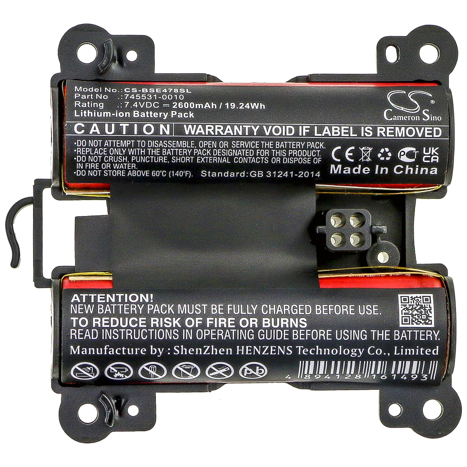 Li-ion Speaker Battery fits Bose, 745531-0010 7.4V, 2600mAh Speaker Cameron Sino Technology Limited