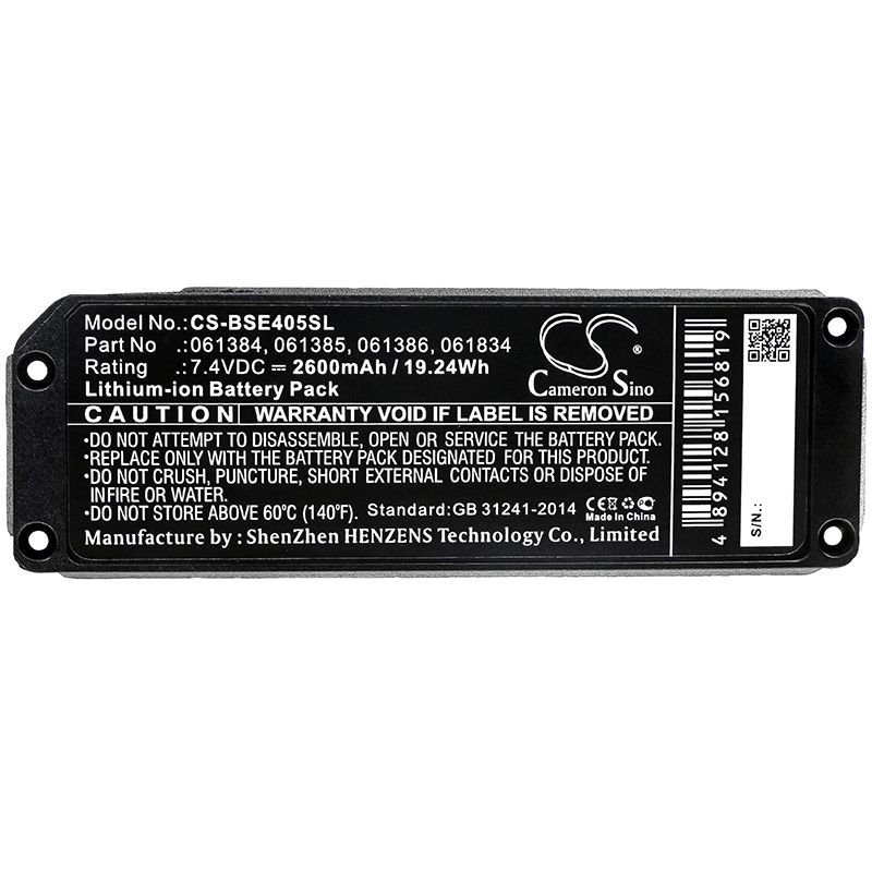 Li-ion Speaker Battery fits Bose, Soundlink Mini, Soundlink Mini One 7.4V, 2600mAh Speaker Cameron Sino Technology Limited