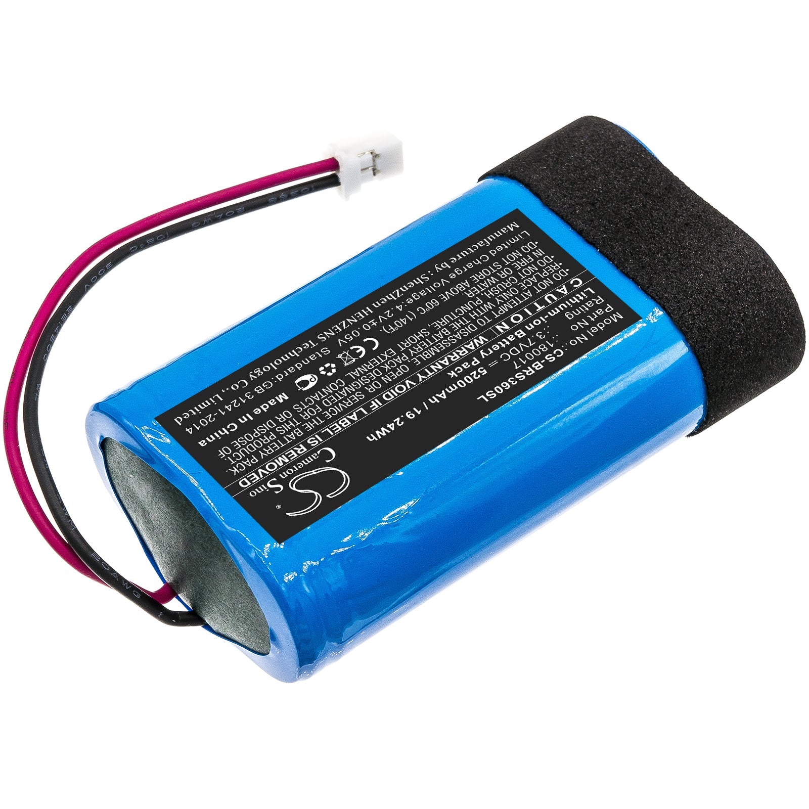 Li-ion Speaker Battery fits Braven, Stryde 360 3.7V, 5200mAh Speaker Cameron Sino Technology Limited