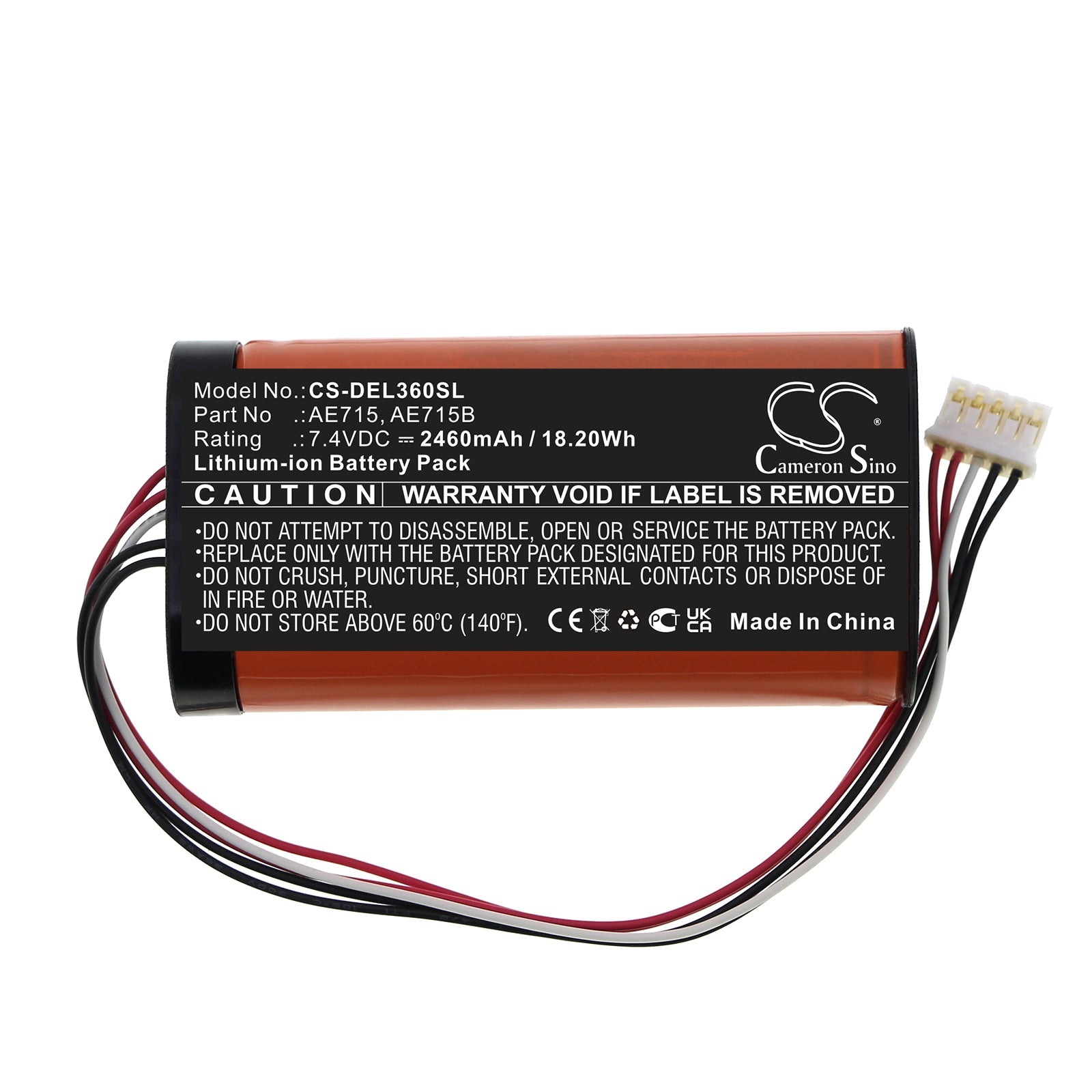 Li-ion, Speaker Battery fits Dell Wireless 360 Speaker, 7.4V, 2460mAh Speaker Cameron Sino Technology Limited