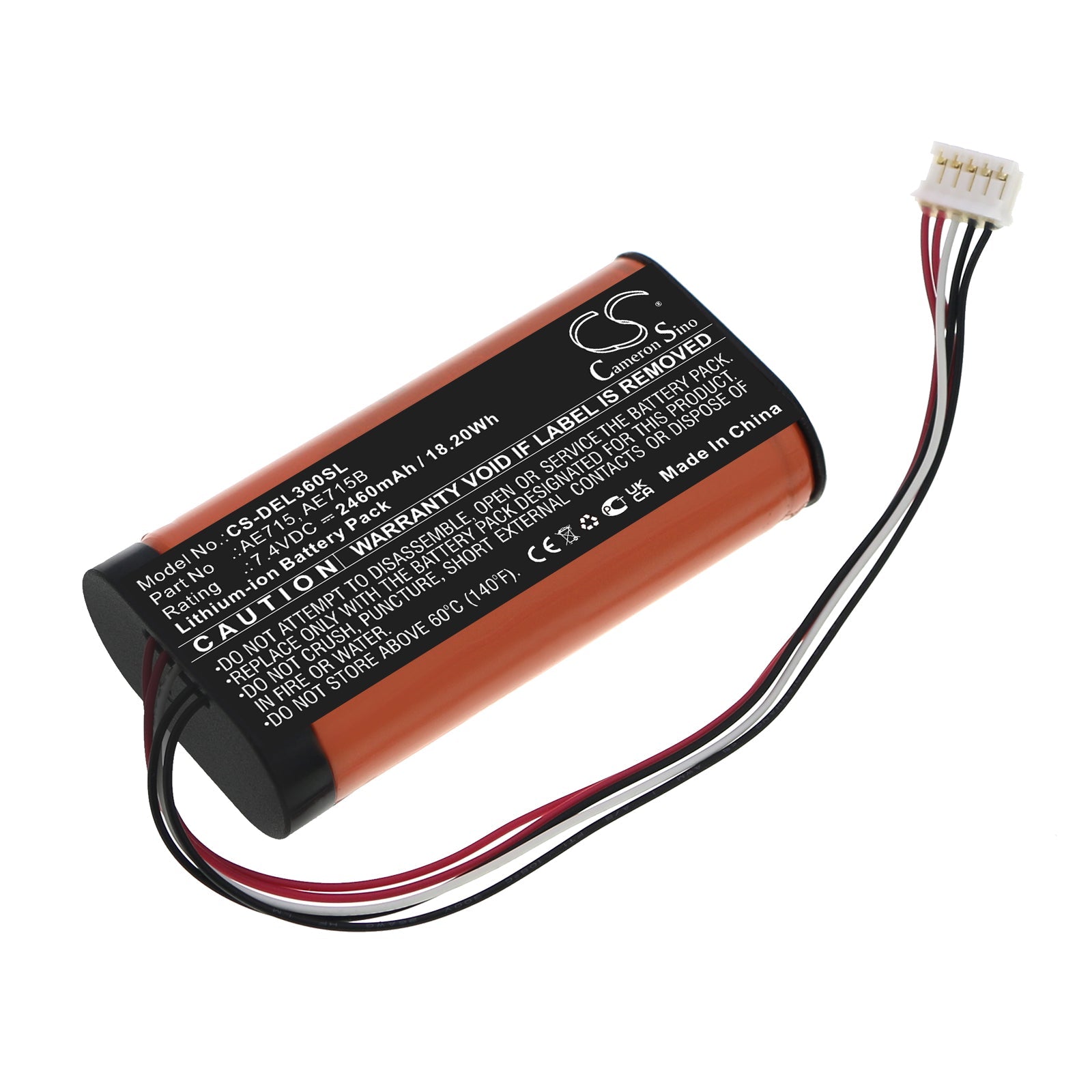 Li-ion, Speaker Battery fits Dell Wireless 360 Speaker, 7.4V, 2460mAh Speaker Cameron Sino Technology Limited