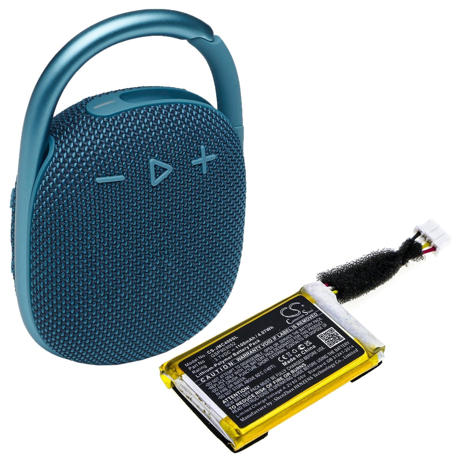Li-ion Speaker Battery fits Jbl, An0402-jk0009880, Clip 4 3.7V, 1100mAh Speaker Cameron Sino Technology Limited