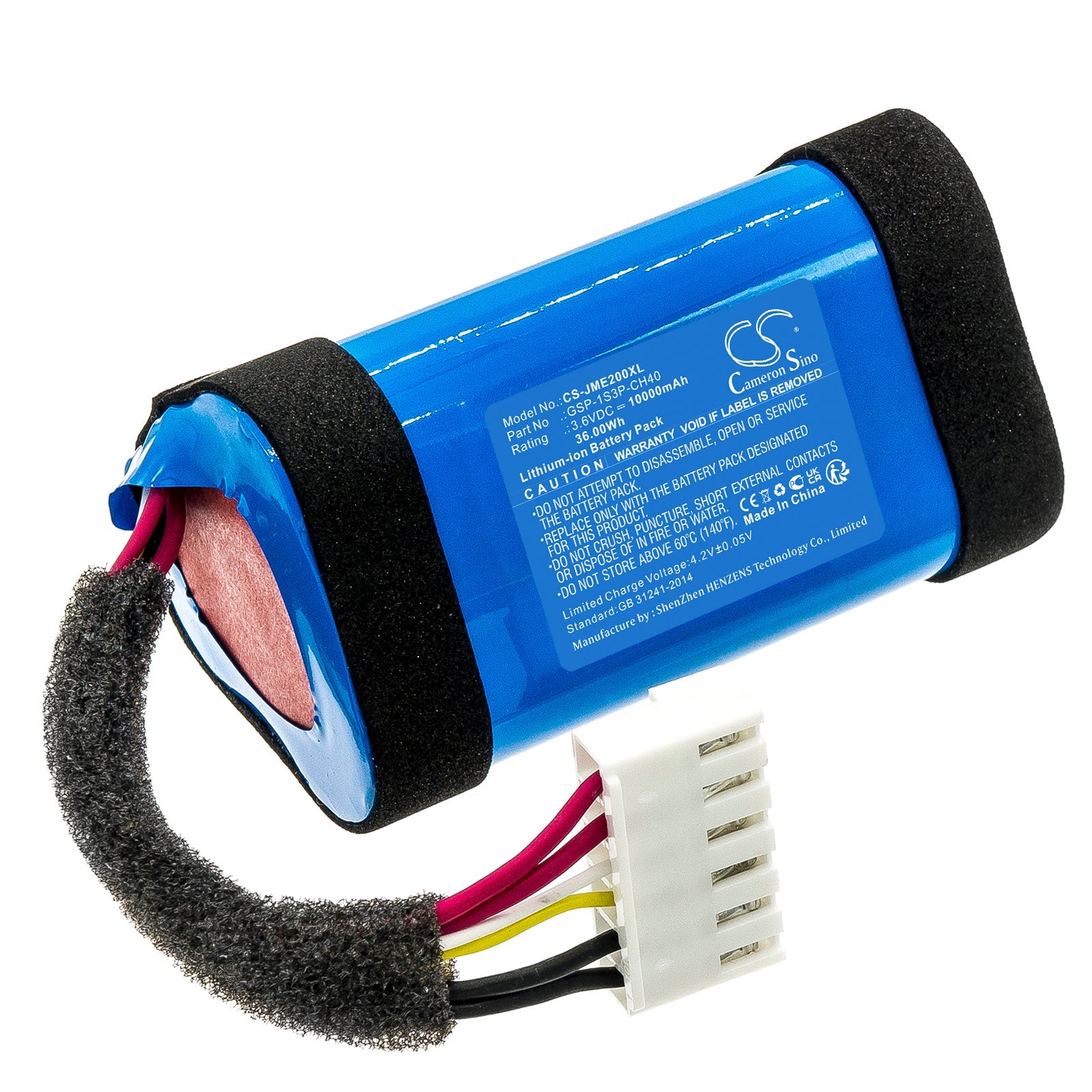 Li-ion, Speaker Battery fits Jbl Charge Essential 2, 3.6V, 10000mAh Speaker Cameron Sino Technology Limited