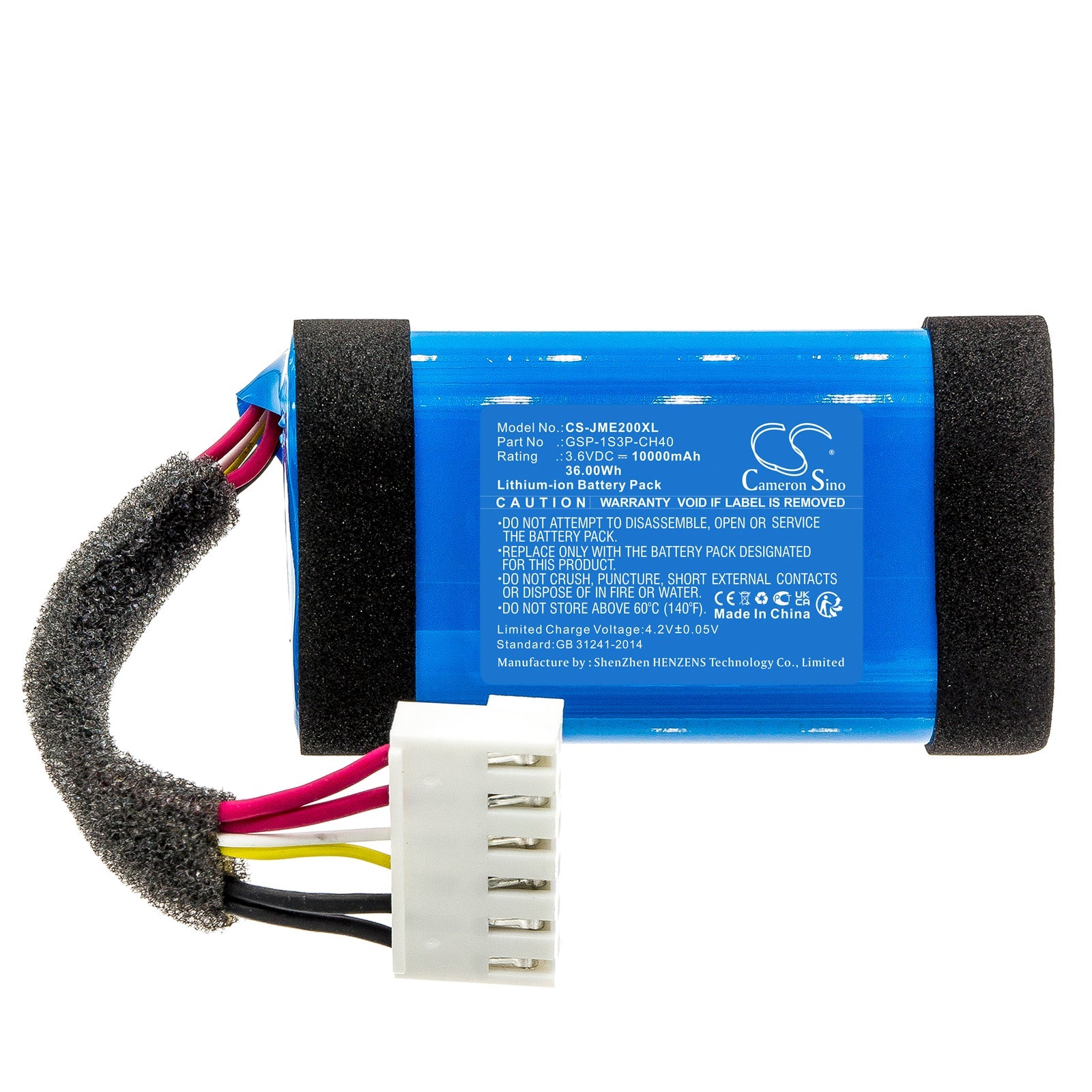 Li-ion, Speaker Battery fits Jbl Charge Essential 2, 3.6V, 10000mAh Speaker Cameron Sino Technology Limited