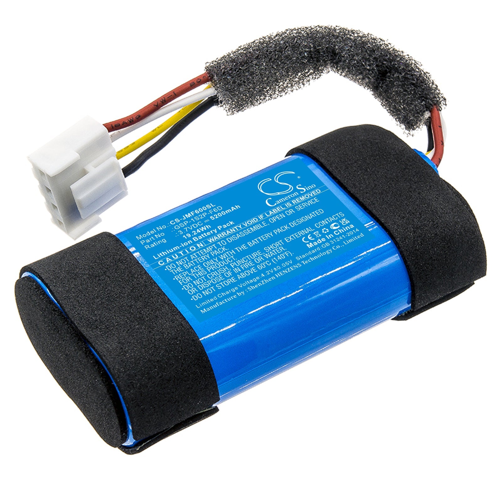 Li-ion, Speaker Battery fits Jbl Flip 6, Jblflip6bluam, 3.7V, 5200mAh Speaker Cameron Sino Technology Limited