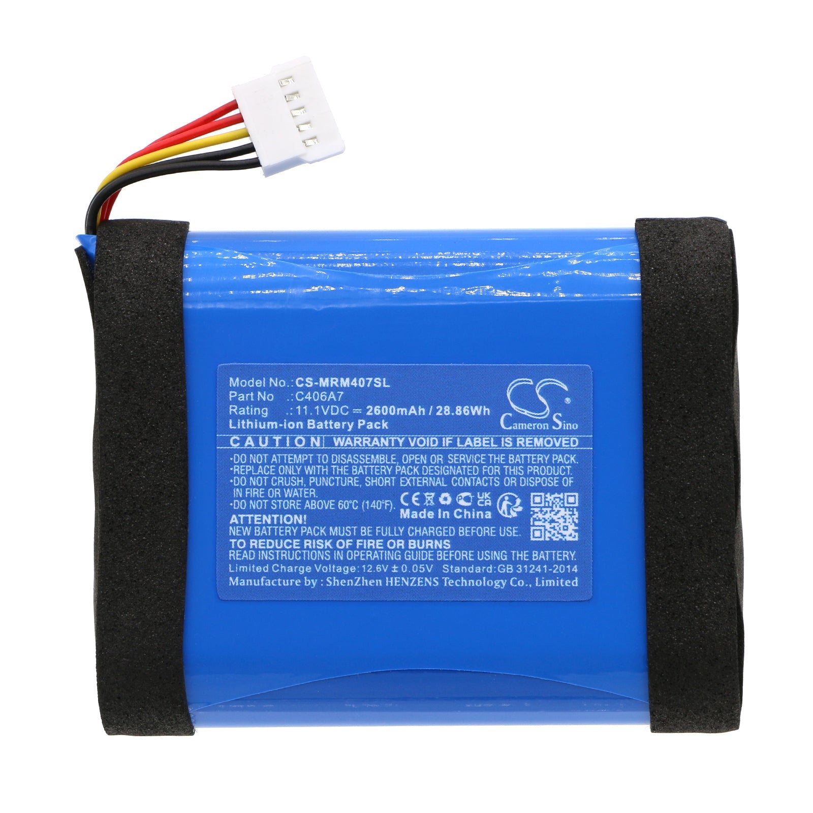 Li-ion, Speaker Battery fits Marshall Middleton, 11.1V, 2600mAh Speaker Cameron Sino Technology Limited