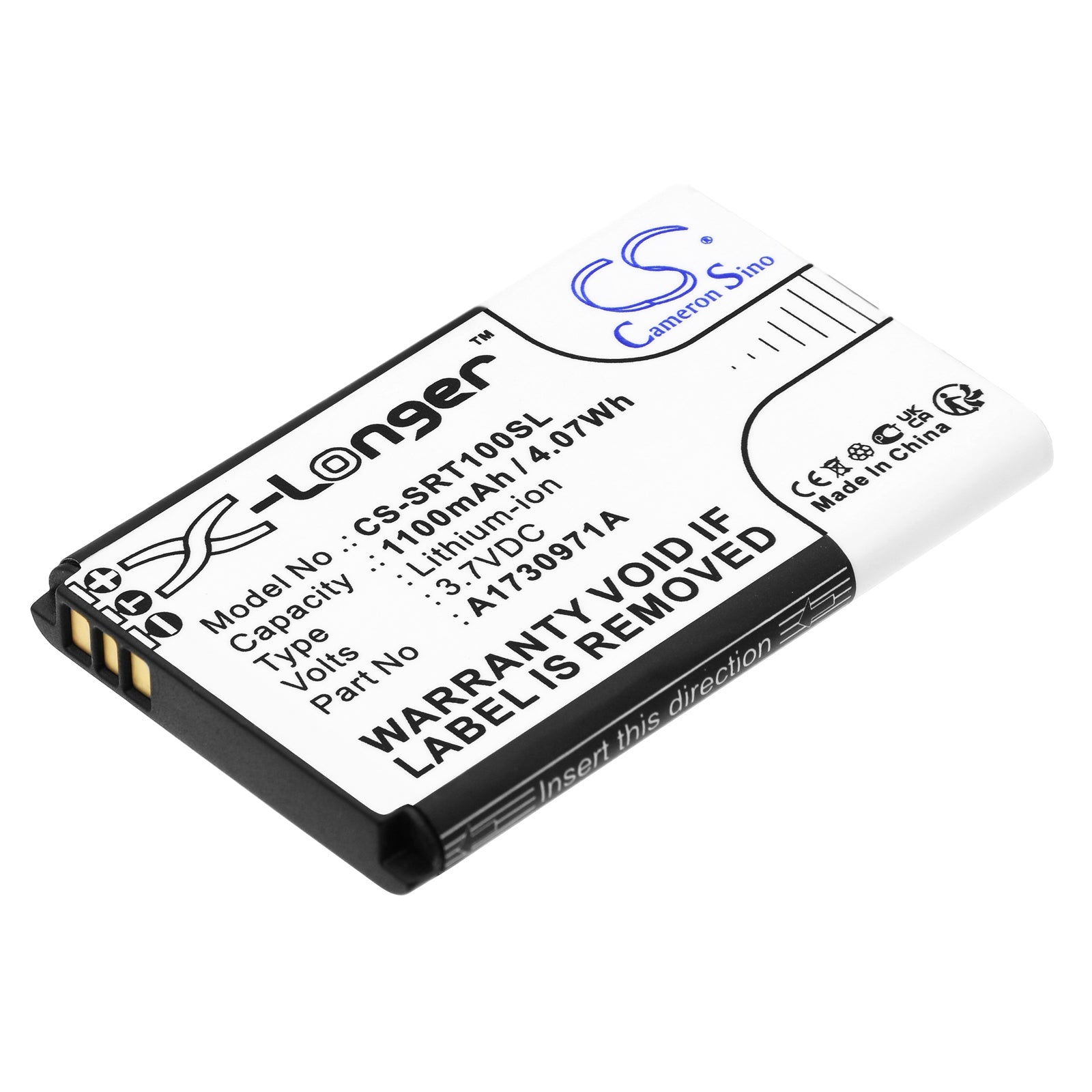 Li-ion, Speaker Battery fits Sony Ezw-rt10, S-air Wireless Transceiver, 3.7V, 1100mAh Speaker Cameron Sino Technology Limited