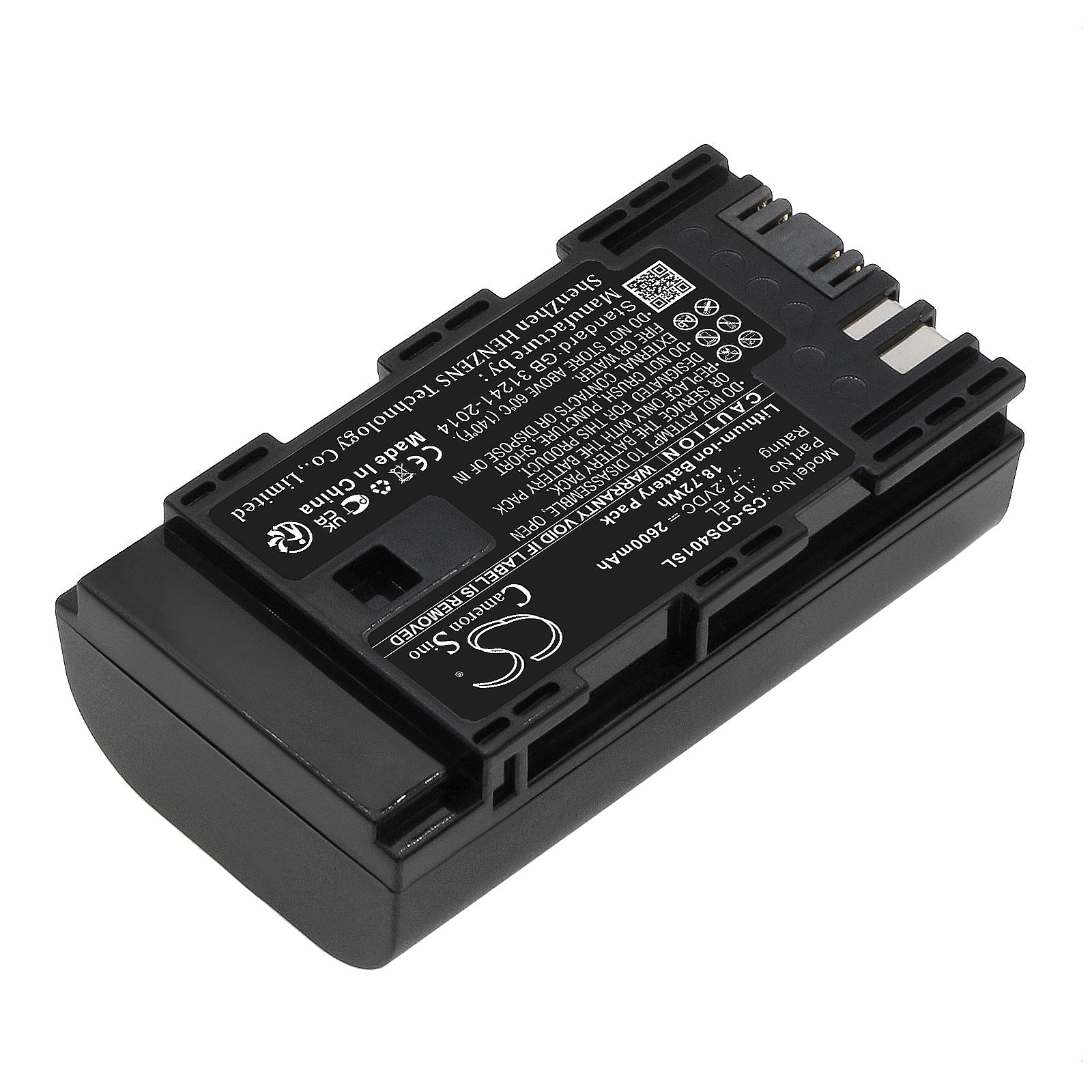 Li-ion, Strobe Lighting Battery fits Canon Ds401231, Speedlite El‑1, 7.2V, 2600mAh Strobe Lighting Cameron Sino Technology Limited