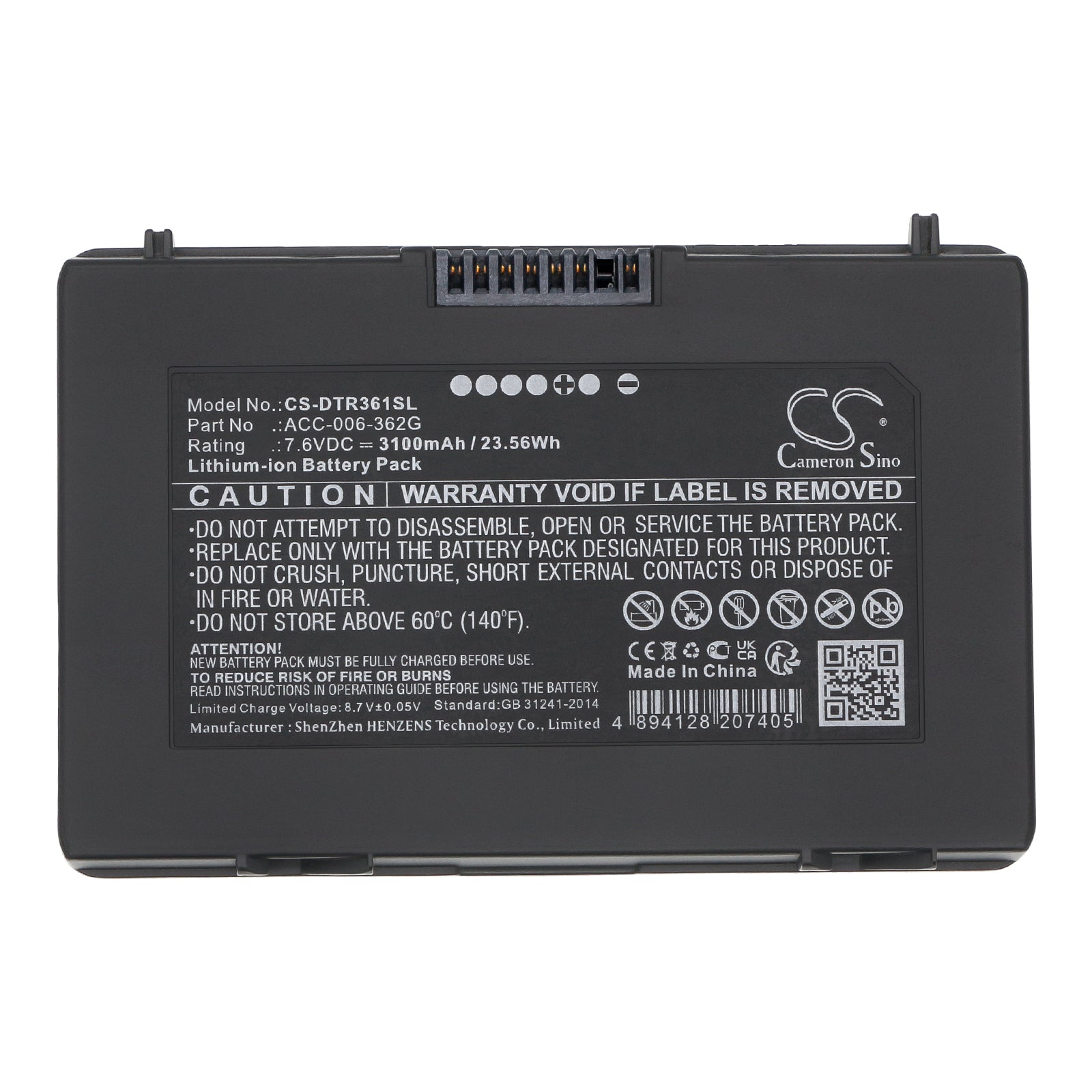 Li-ion, Tablet Battery fits Dt Research Dt361ad, Dt361am, 7.6V, 3100mAh Tablet Cameron Sino Technology Limited