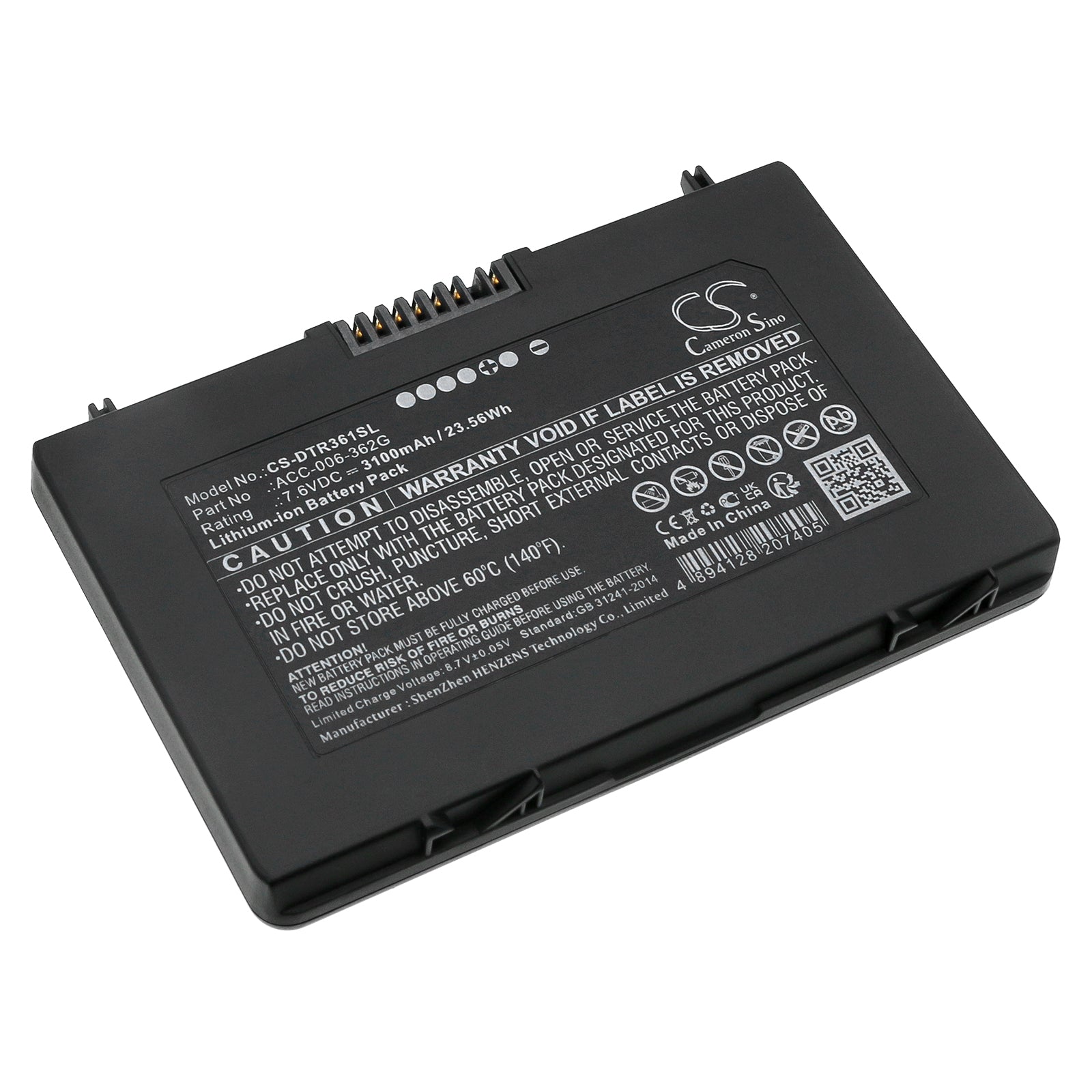 Li-ion, Tablet Battery fits Dt Research Dt361ad, Dt361am, 7.6V, 3100mAh Tablet Cameron Sino Technology Limited