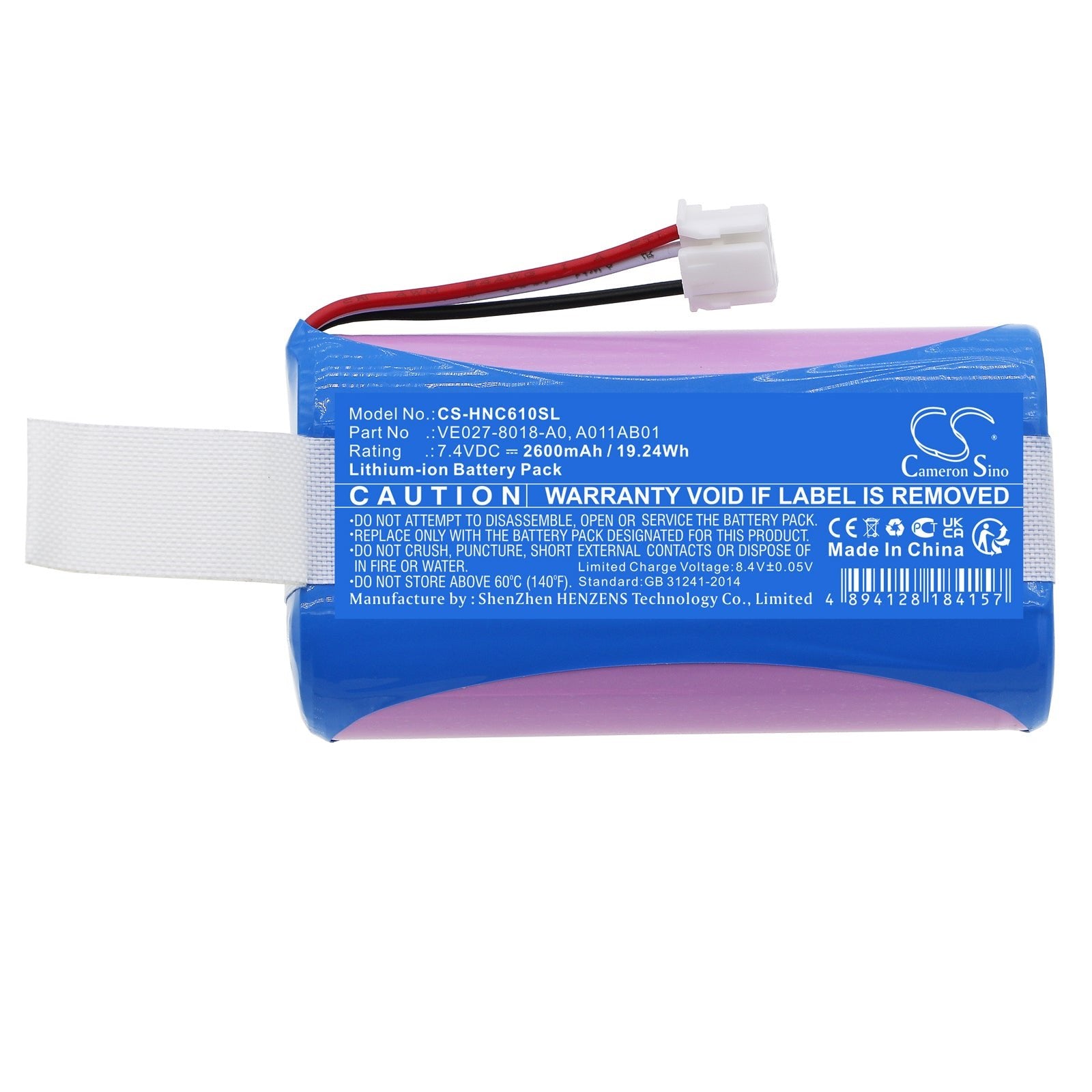 Li-ion, Tablet Battery fits Intermec 1011cm01, Cv61, 7.4V, 2600mAh Tablet Cameron Sino Technology Limited