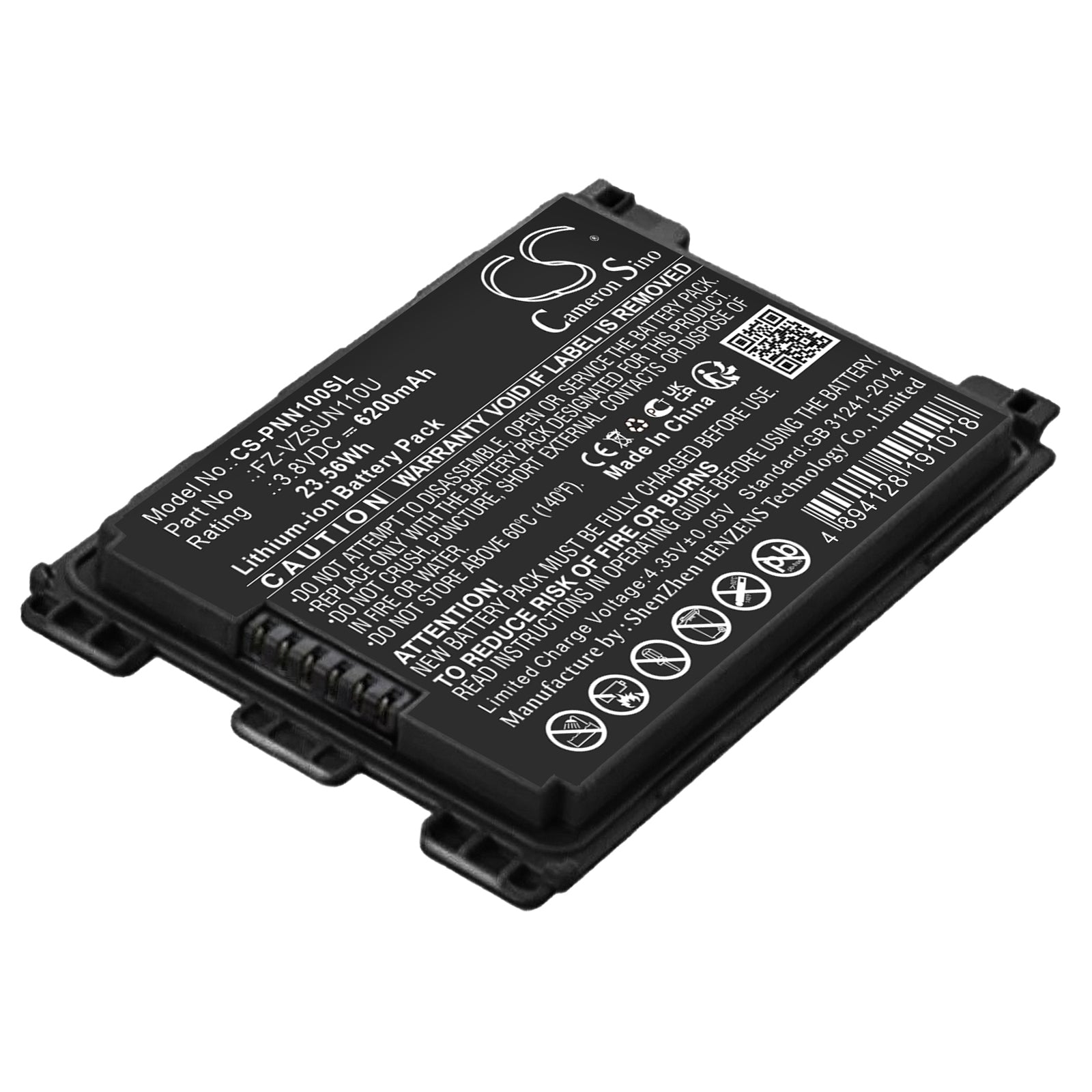 Li-ion, Tablet Battery fits Panasonic Fz-n1, Fz-n1adlaazj, 3.8V, 6200mAh Tablet Cameron Sino Technology Limited