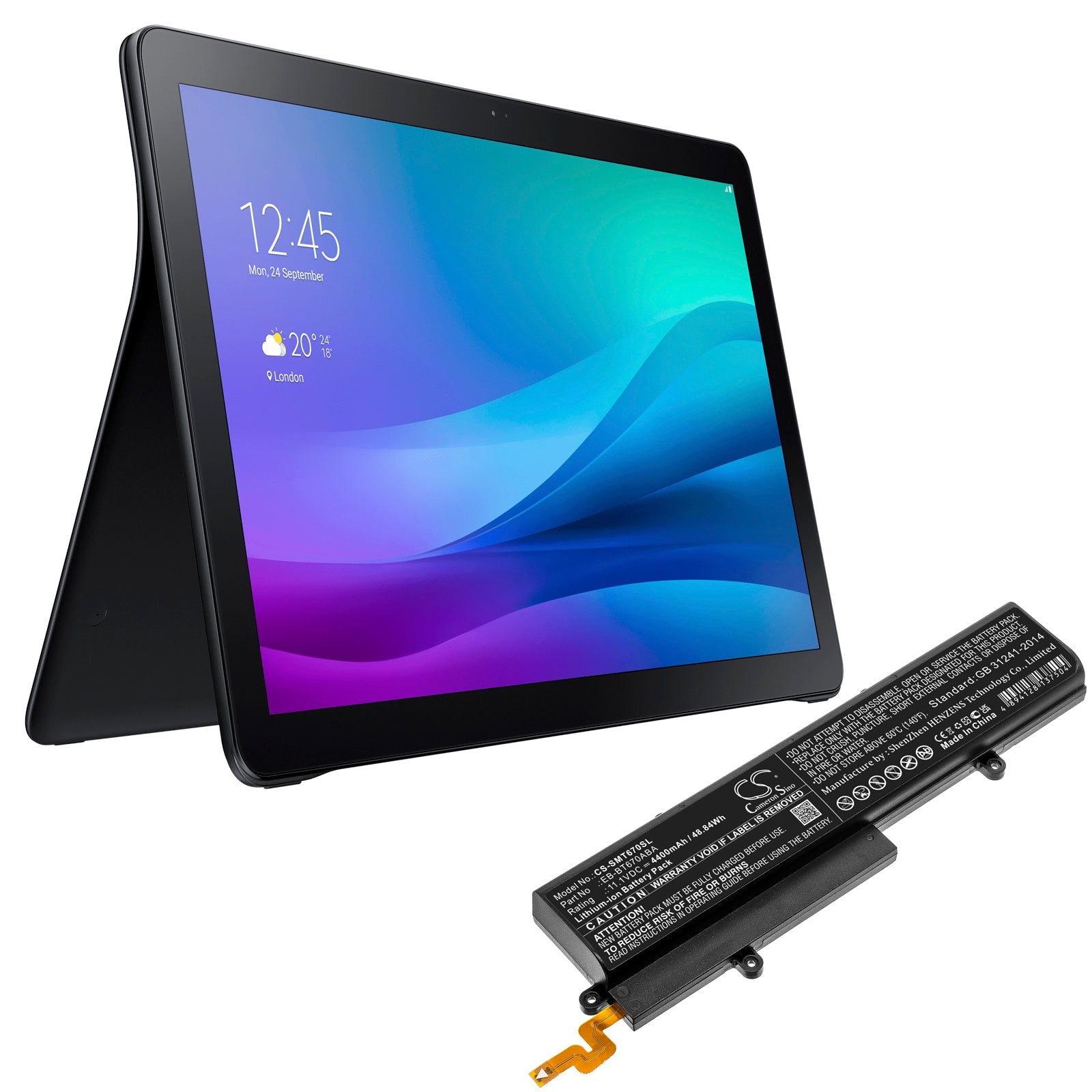 Li-ion, Tablet Battery fits Samsung Galaxy Tab View, Galaxy View, 11.1V, 4400mAh Tablet Cameron Sino Technology Limited