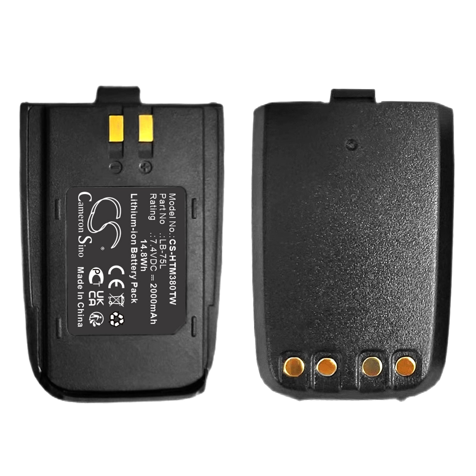 Li-ion, Two-Way Radio Battery fits Hyt Dp-290, Md-380, 7.4V, 2000mAh Two-Way Radio Cameron Sino Technology Limited