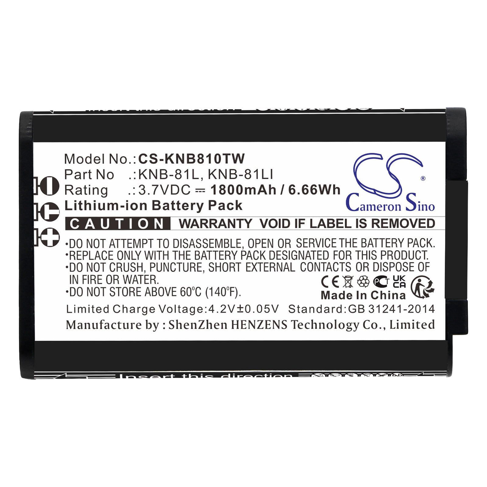 Li-ion, Two-Way Radio Battery fits Kenwood Nx-p500, Tk-3601d, 3.7V, 1800mAh Two-Way Radio Cameron Sino Technology Limited