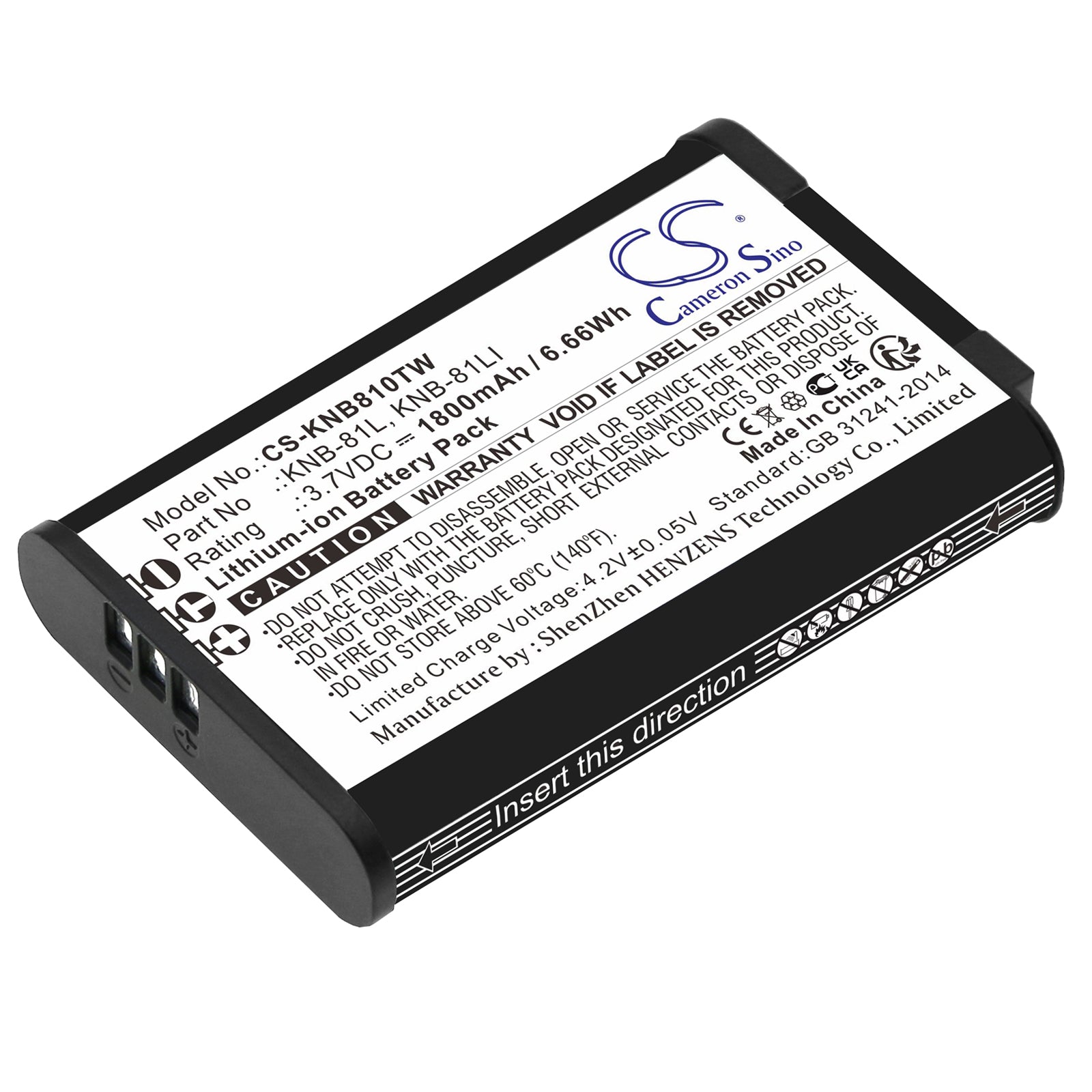Li-ion, Two-Way Radio Battery fits Kenwood Nx-p500, Tk-3601d, 3.7V, 1800mAh Two-Way Radio Cameron Sino Technology Limited