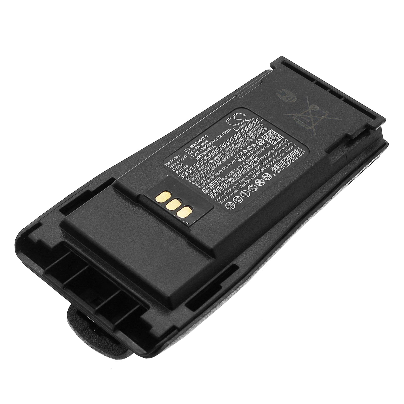 Li-ion, Two-Way Radio Battery fits Motorola Cp040, Cp140, 7.4V, 3350mAh Two-Way Radio Cameron Sino Technology Limited