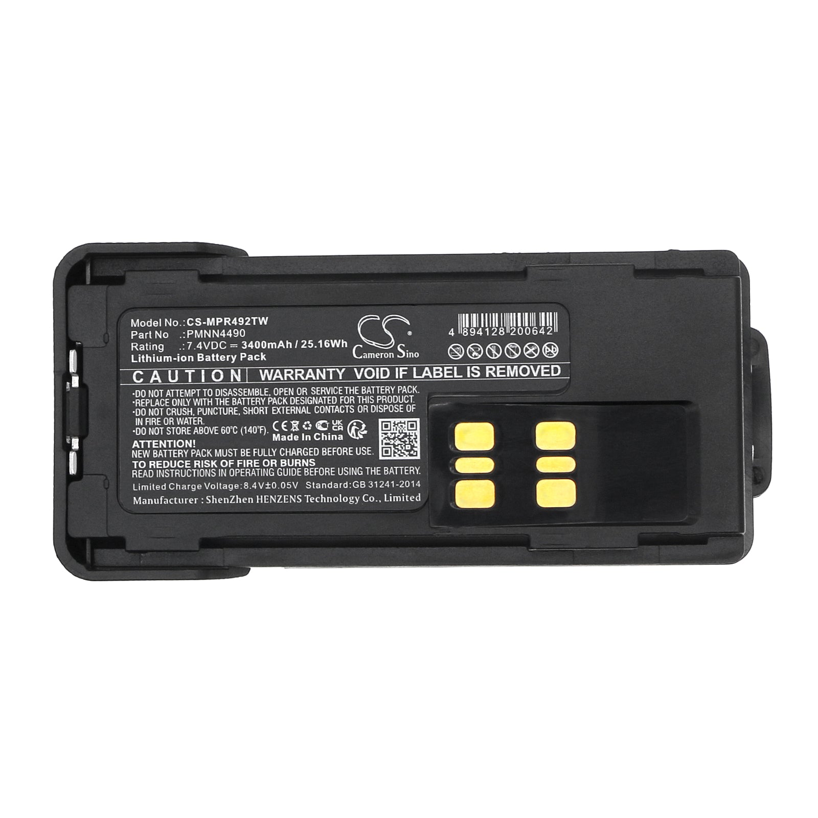 Li-ion, Two-Way Radio Battery fits Motorola Dep550e, Dep570, 7.4V, 3400mAh Two-Way Radio Cameron Sino Technology Limited