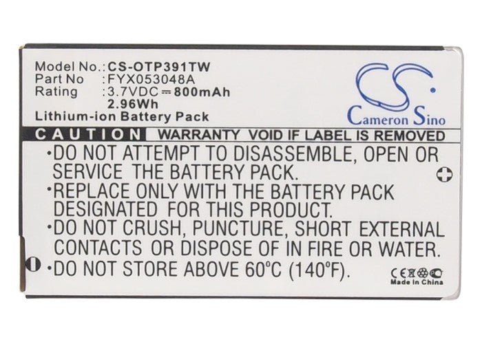 Li-ion, Two-Way Radio Battery fits Oregon Scientific Tp391, Tp393, 3.7V, 800mAh Two-Way Radio Cameron Sino Technology Limited