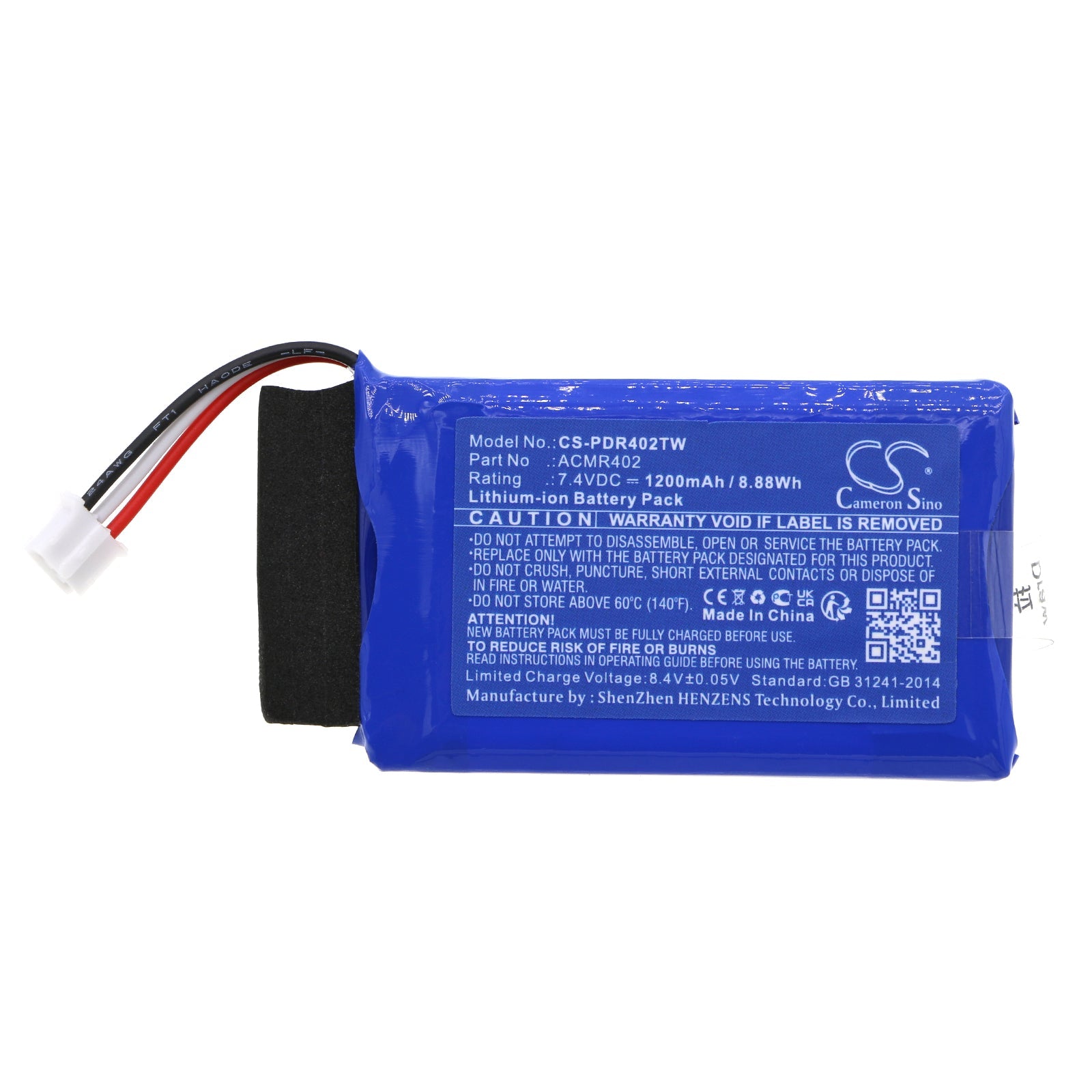 Li-ion, Two-Way Radio Battery fits President Randy 3, Randy Iii, 7.4V, 1200mAh Two-Way Radio Cameron Sino Technology Limited
