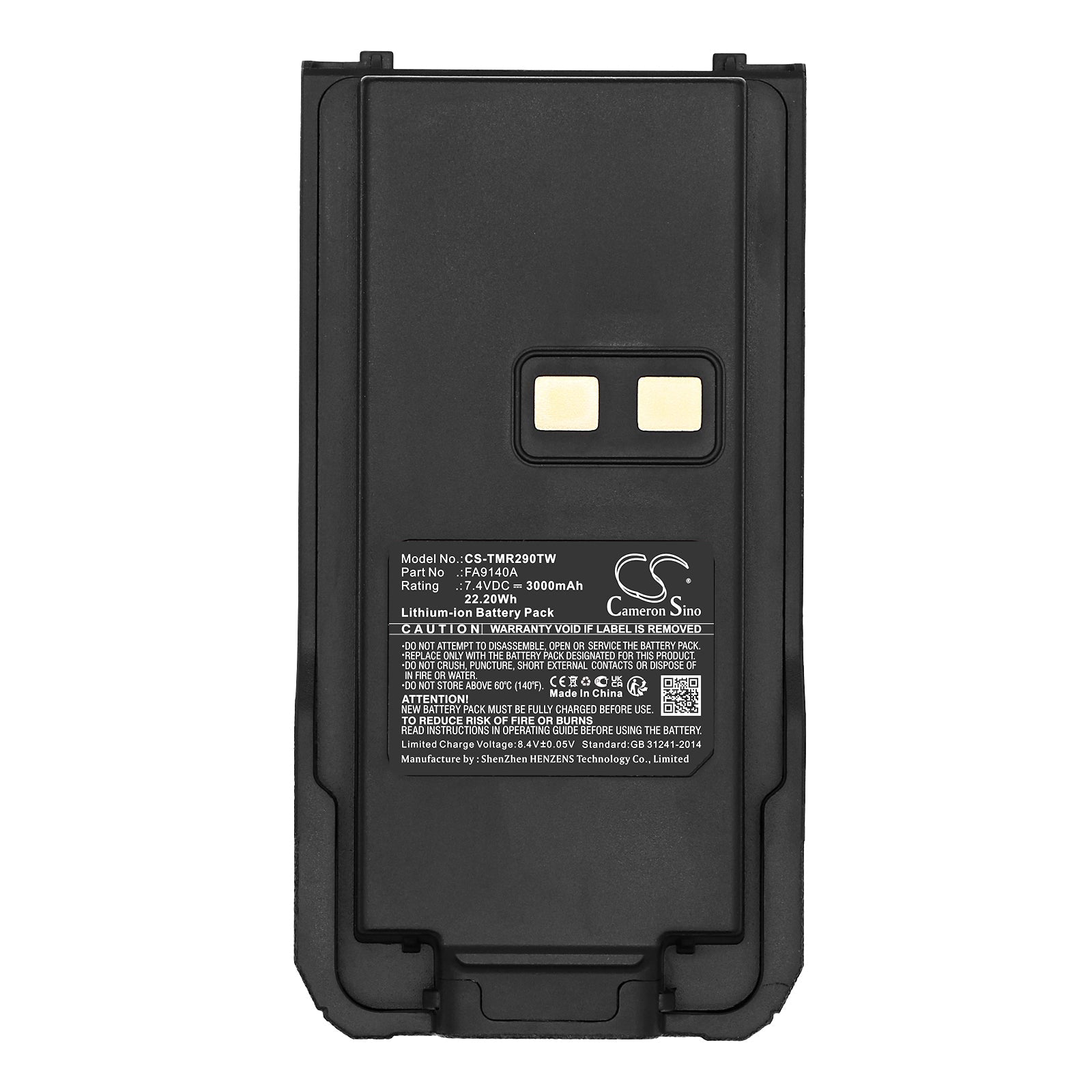 Li-ion, Two-Way Radio Battery fits Retevis Rt29, Rt29d, 7.4V, 3000mAh Two-Way Radio Cameron Sino Technology Limited
