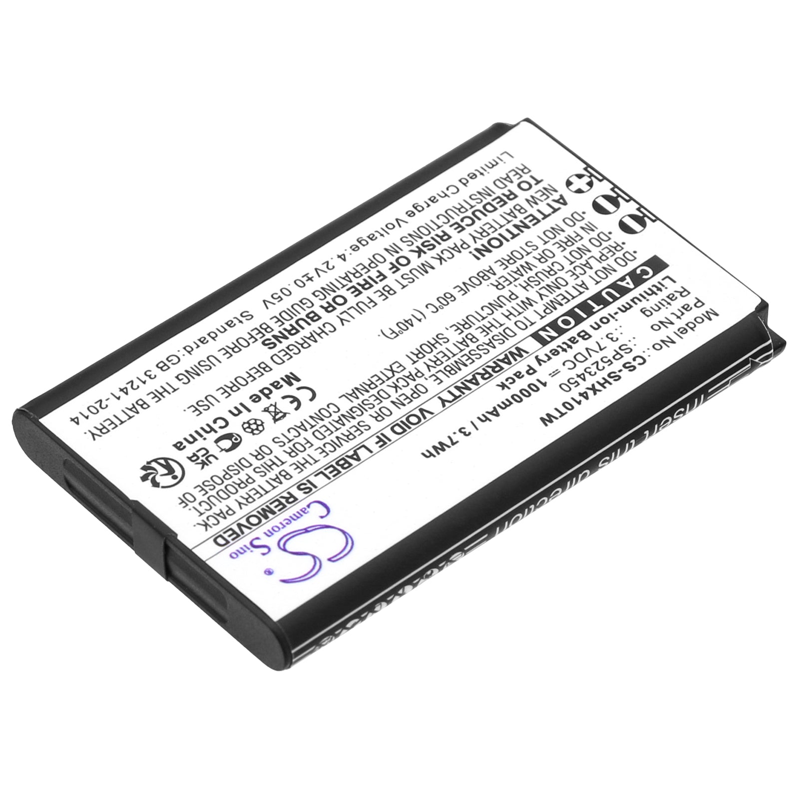 Li-ion, Two-Way Radio Battery fits Senhaix 1410, 1420, 3.7V, 1000mAh Two-Way Radio Cameron Sino Technology Limited