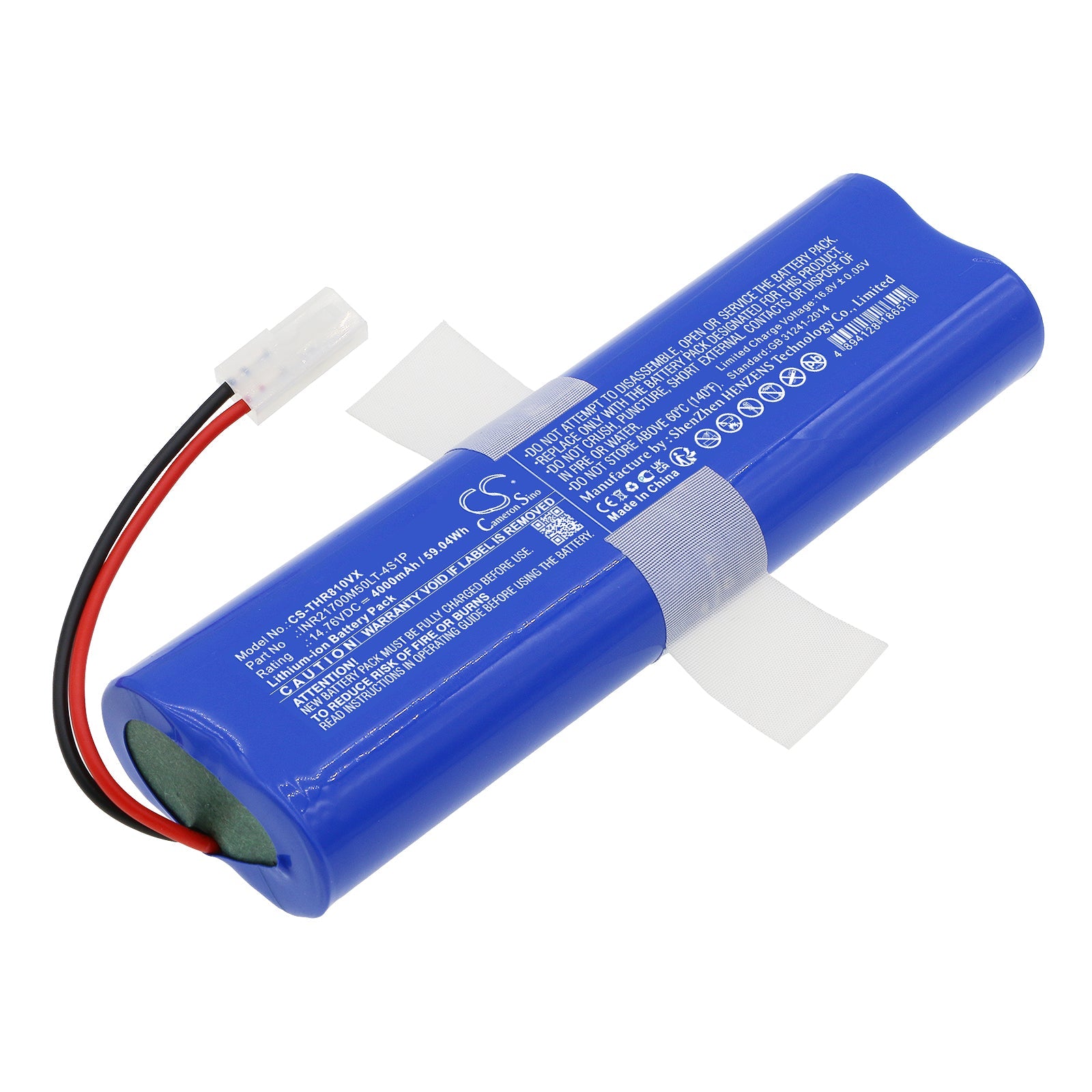 Li-ion, Vacuum Battery fits 360 Botslab S8 Plus, Qh100005, 14.76V, 4000mAh Vacuum Cameron Sino Technology Limited