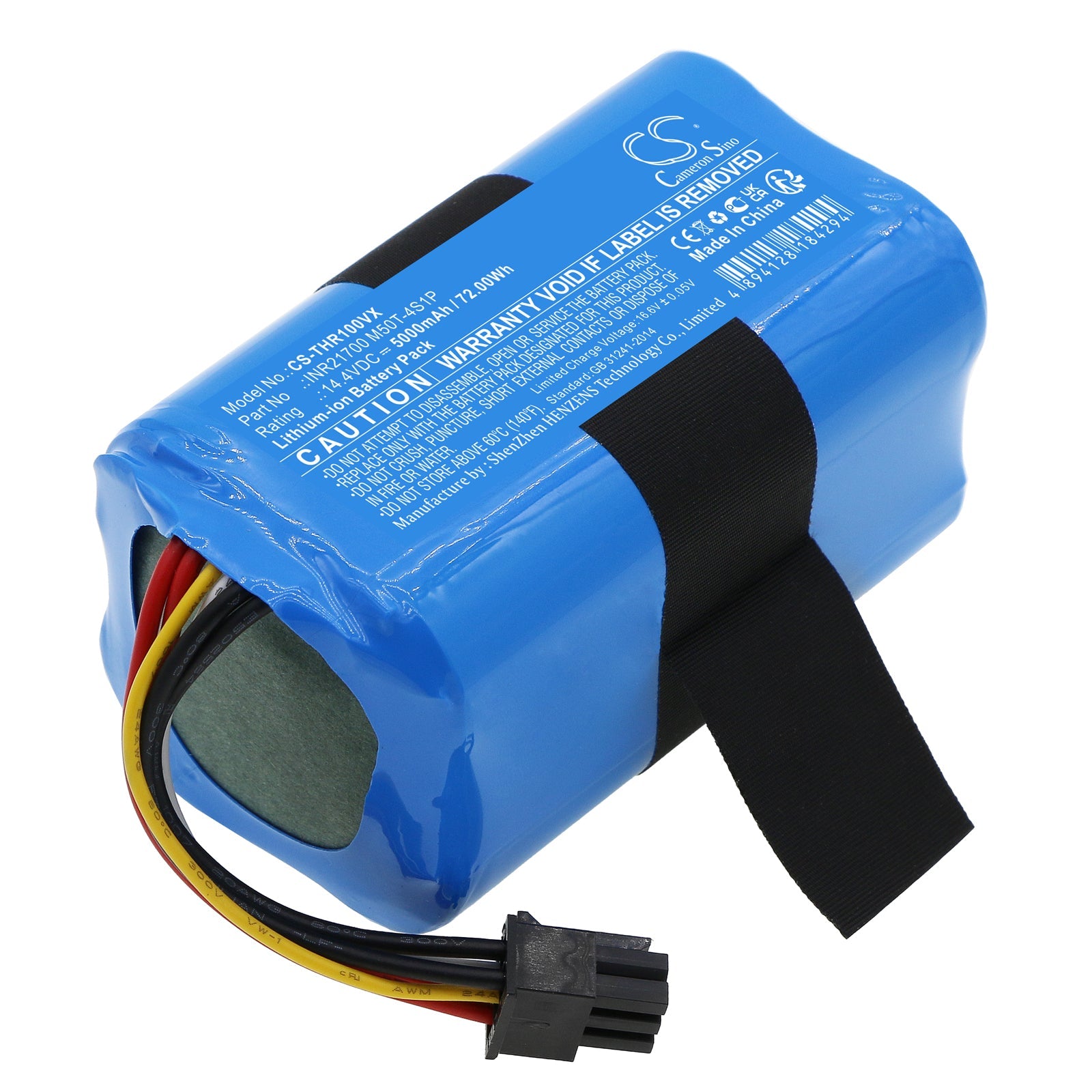 Li-ion, Vacuum Battery fits 360 Qh100003, S10, 14.4V, 5000mAh Vacuum Cameron Sino Technology Limited