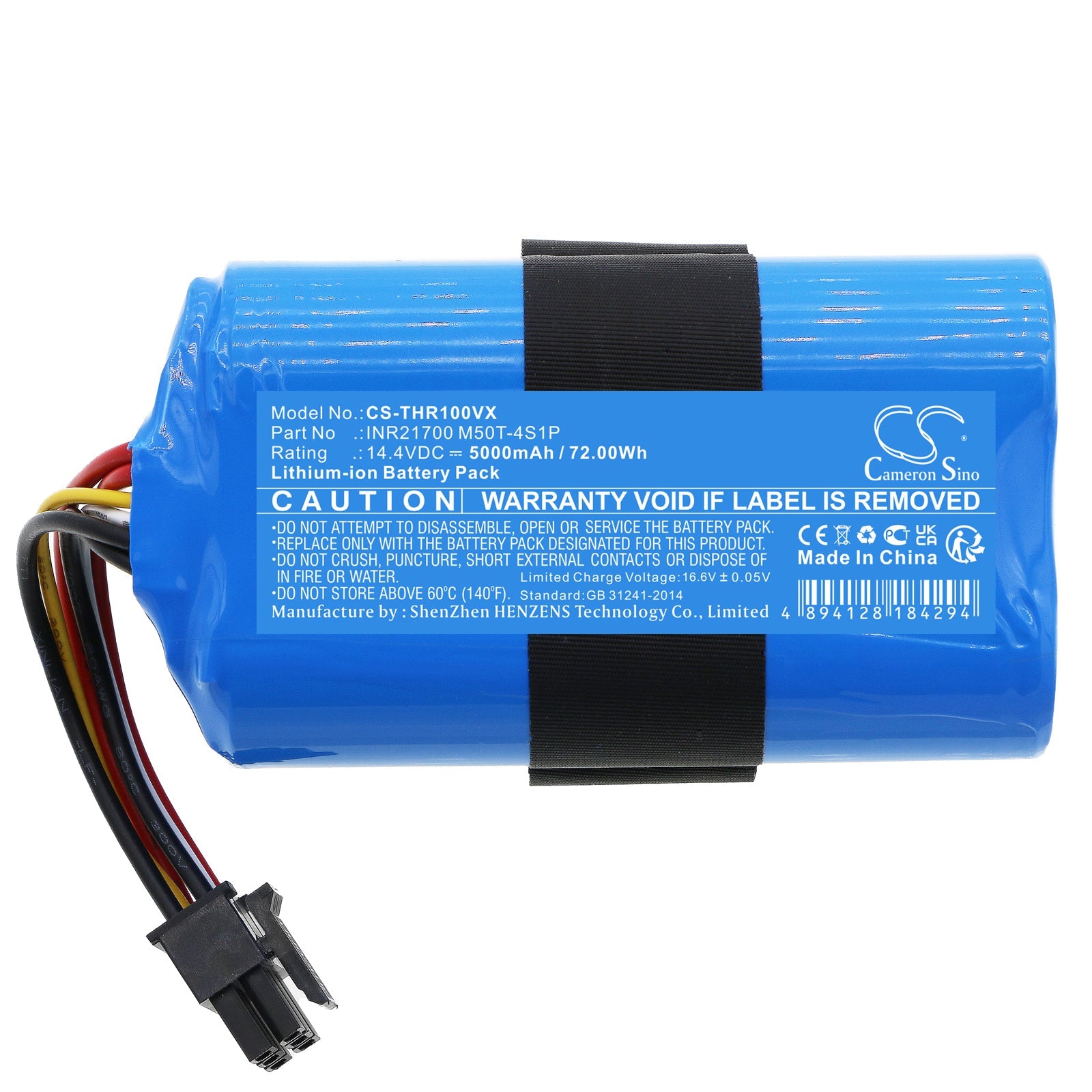 Li-ion, Vacuum Battery fits 360 Qh100003, S10, 14.4V, 5000mAh Vacuum Cameron Sino Technology Limited