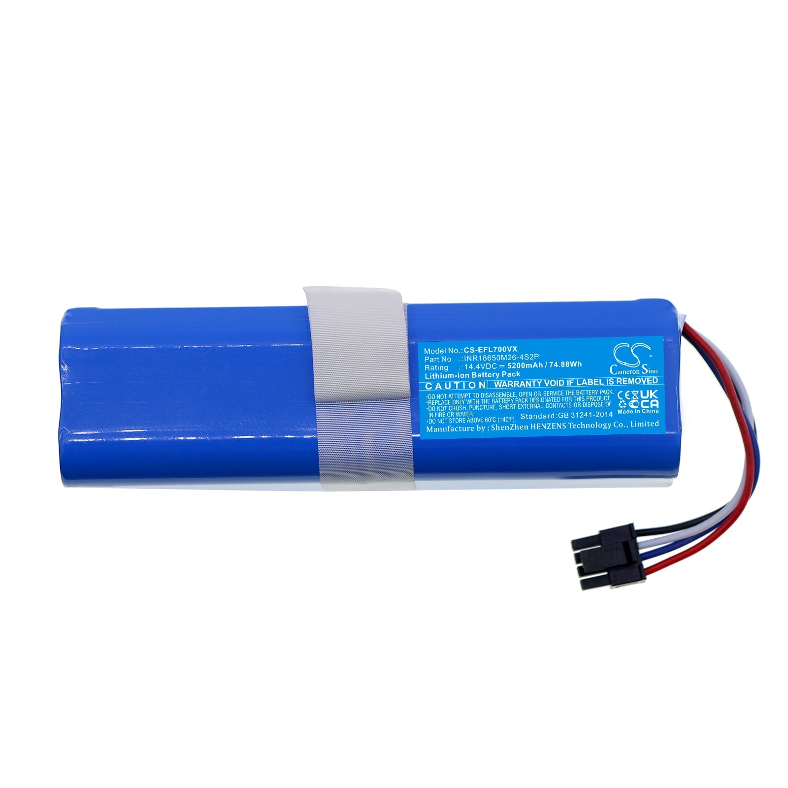 Li-ion, Vacuum Battery fits 360 S6 Pro, S9, 14.4V, 5200mAh Vacuum Cameron Sino Technology Limited