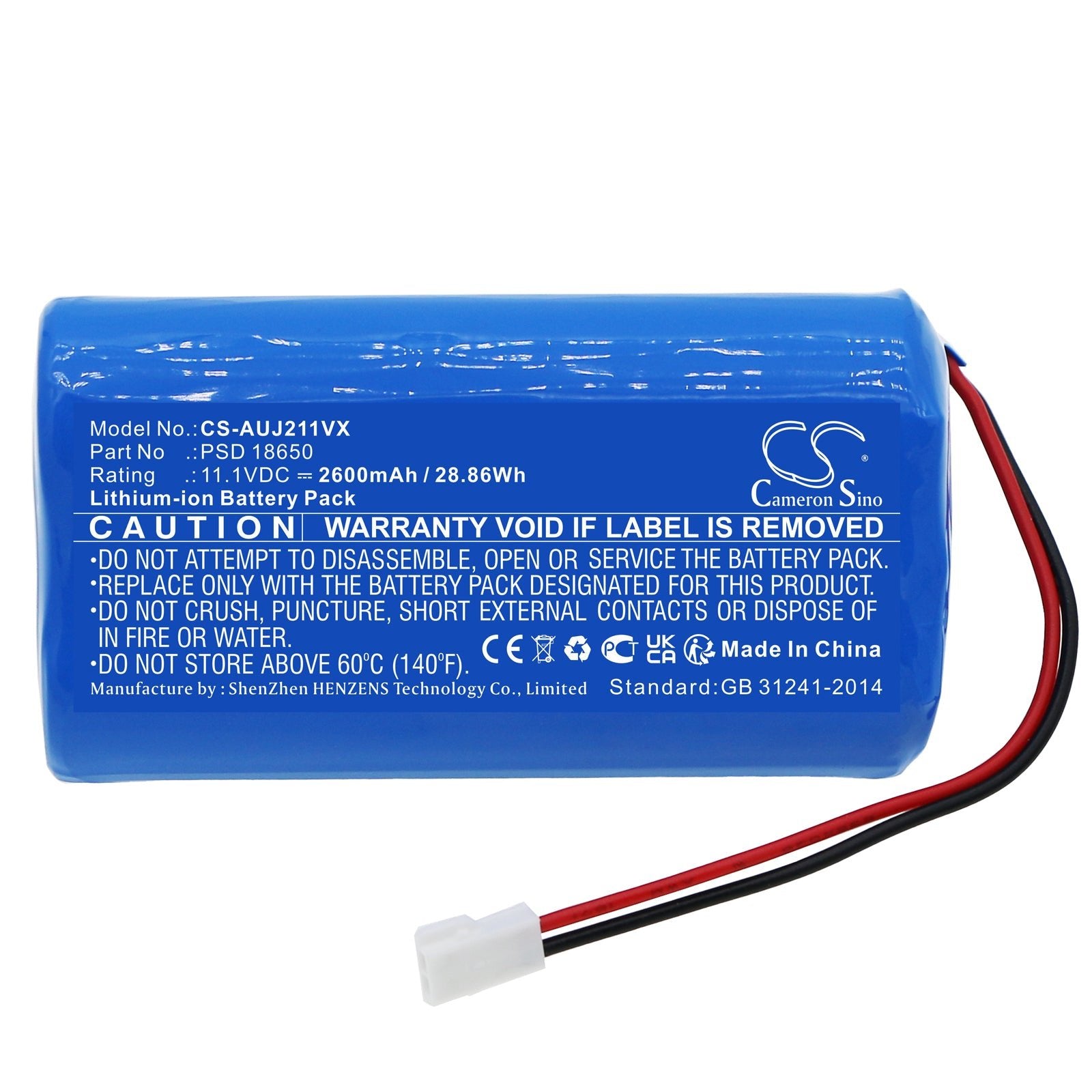 Li-ion, Vacuum Battery fits Aquajack 211 Pool Cleaner, 11.1V, 2600mAh Vacuum Cameron Sino Technology Limited