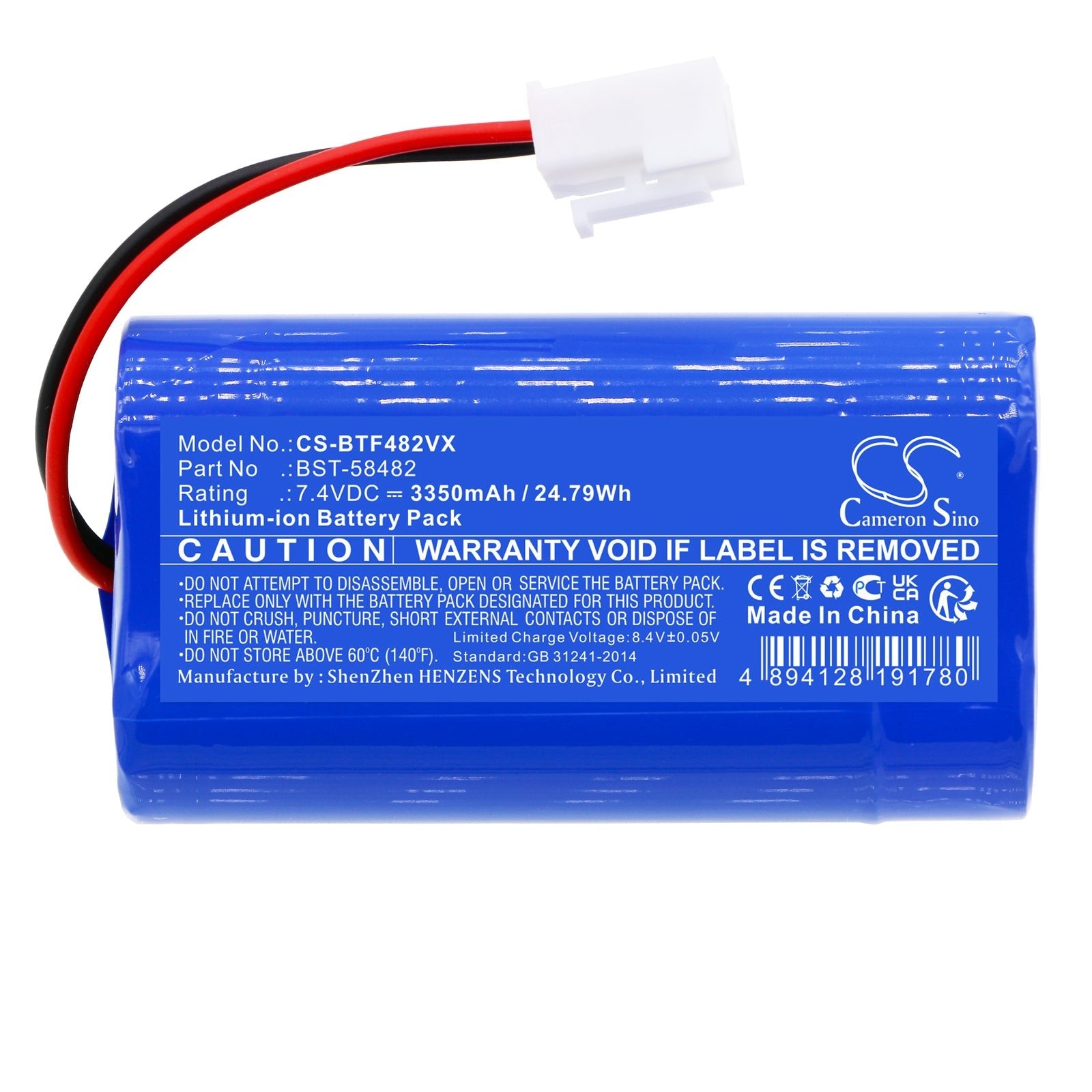 Li-ion, Vacuum Battery fits Bestway Aquatronix, Flowclear, 7.4V, 3350mAh Vacuum Cameron Sino Technology Limited